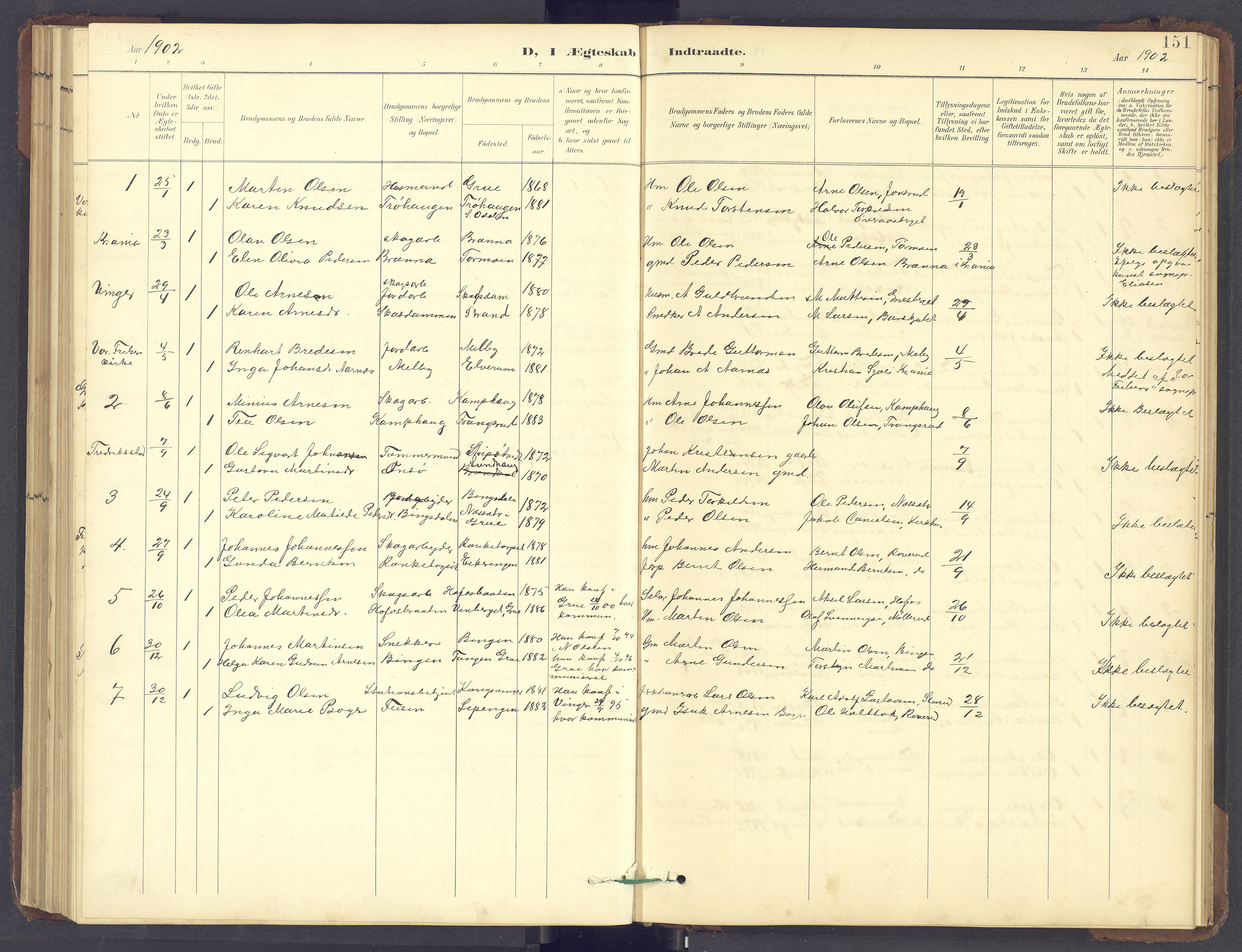 Brandval prestekontor, AV/SAH-PREST-034/H/Ha/Hab/L0002: Parish register (copy) no. 2, 1895-1904, p. 151