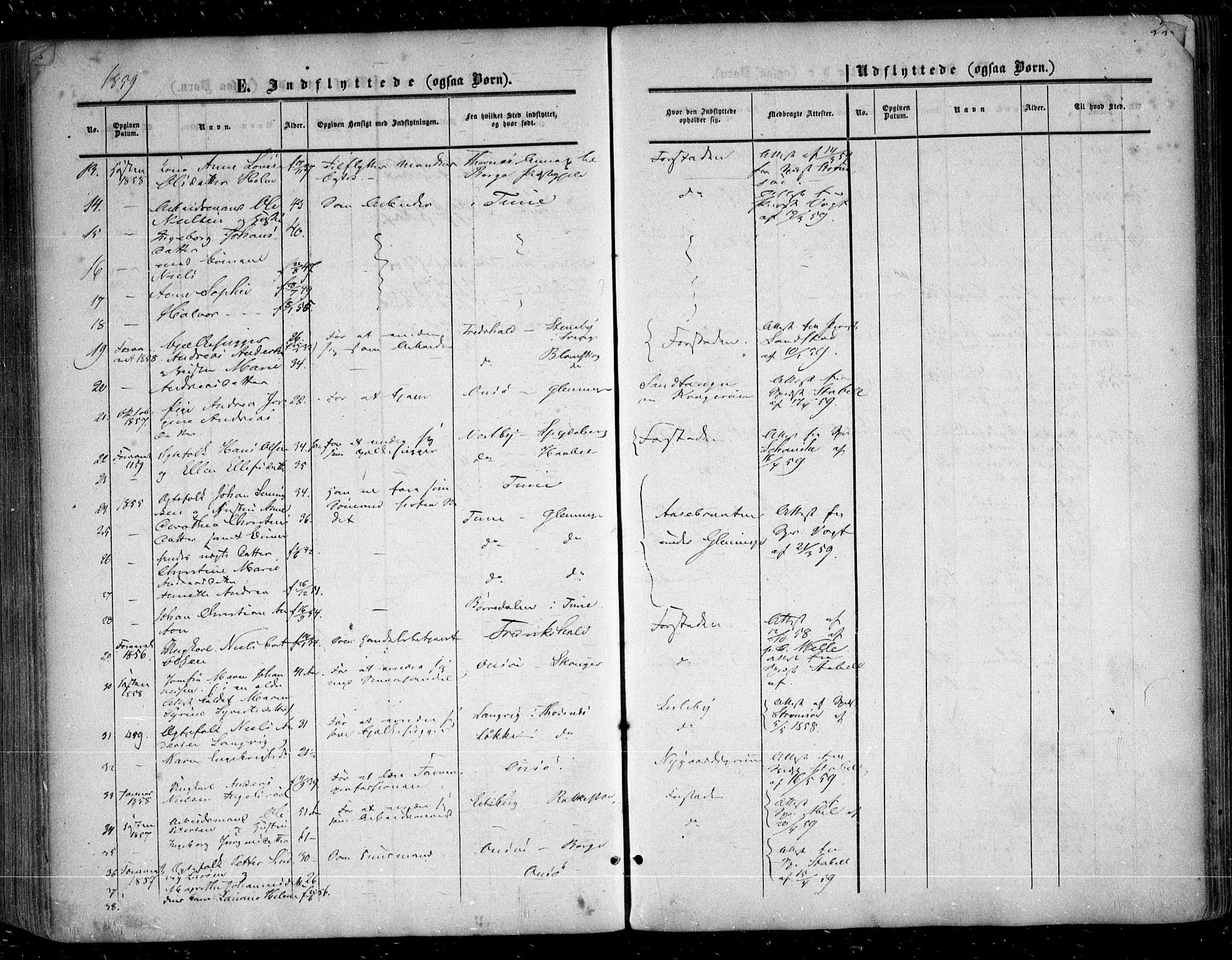 Glemmen prestekontor Kirkebøker, SAO/A-10908/F/Fa/L0007: Parish register (official) no. 7, 1853-1862, p. 223