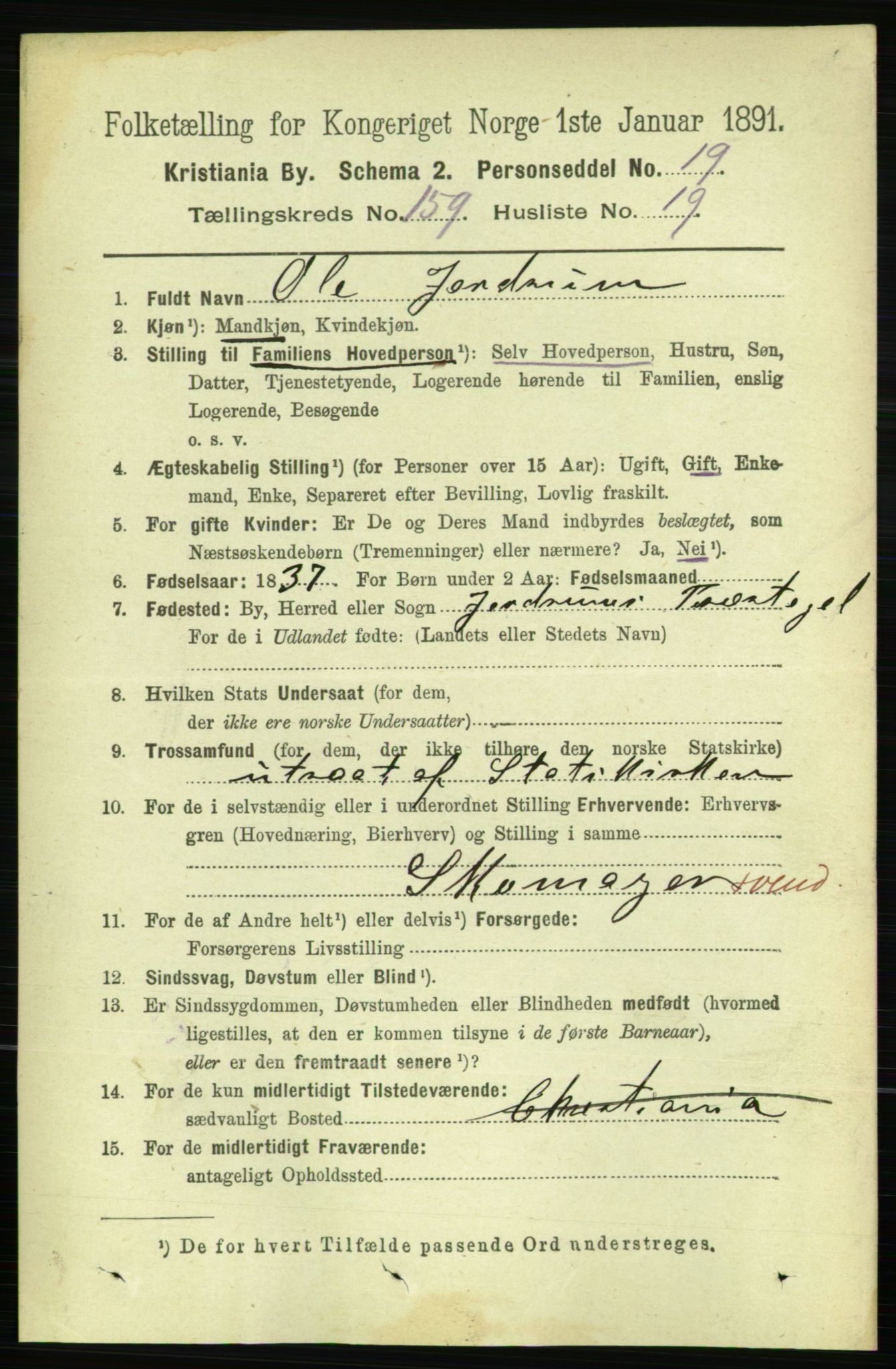 RA, 1891 census for 0301 Kristiania, 1891, p. 90428