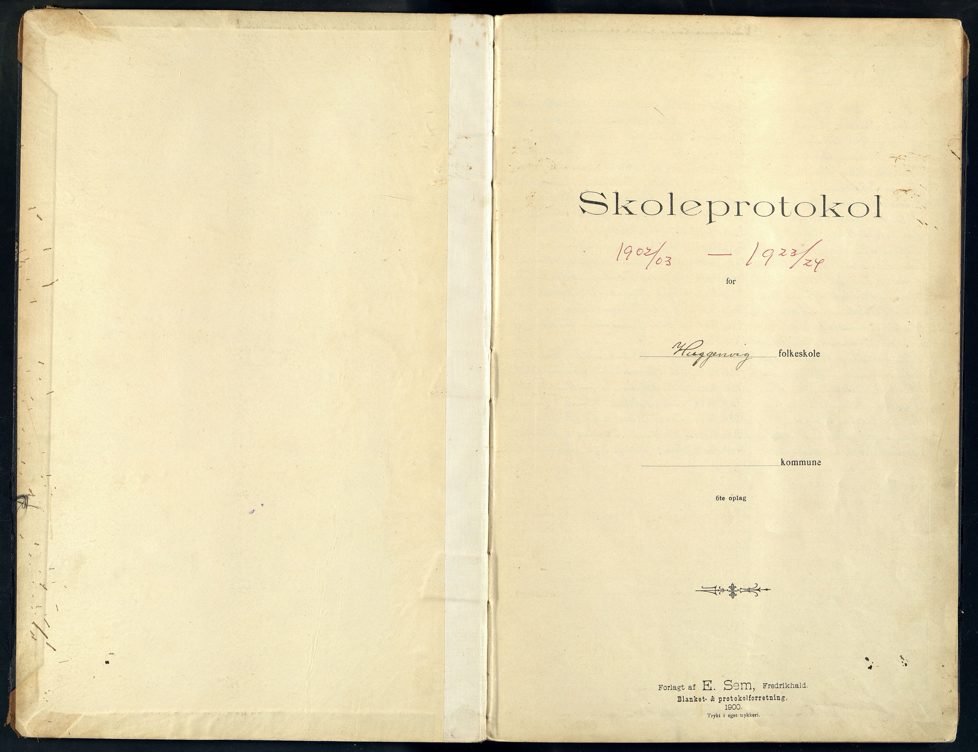 Halse og Harkmark kommune - Hogganvik Skole, ARKSOR/1002HH560/H/L0002: Skoleprotokoll, 1902-1924