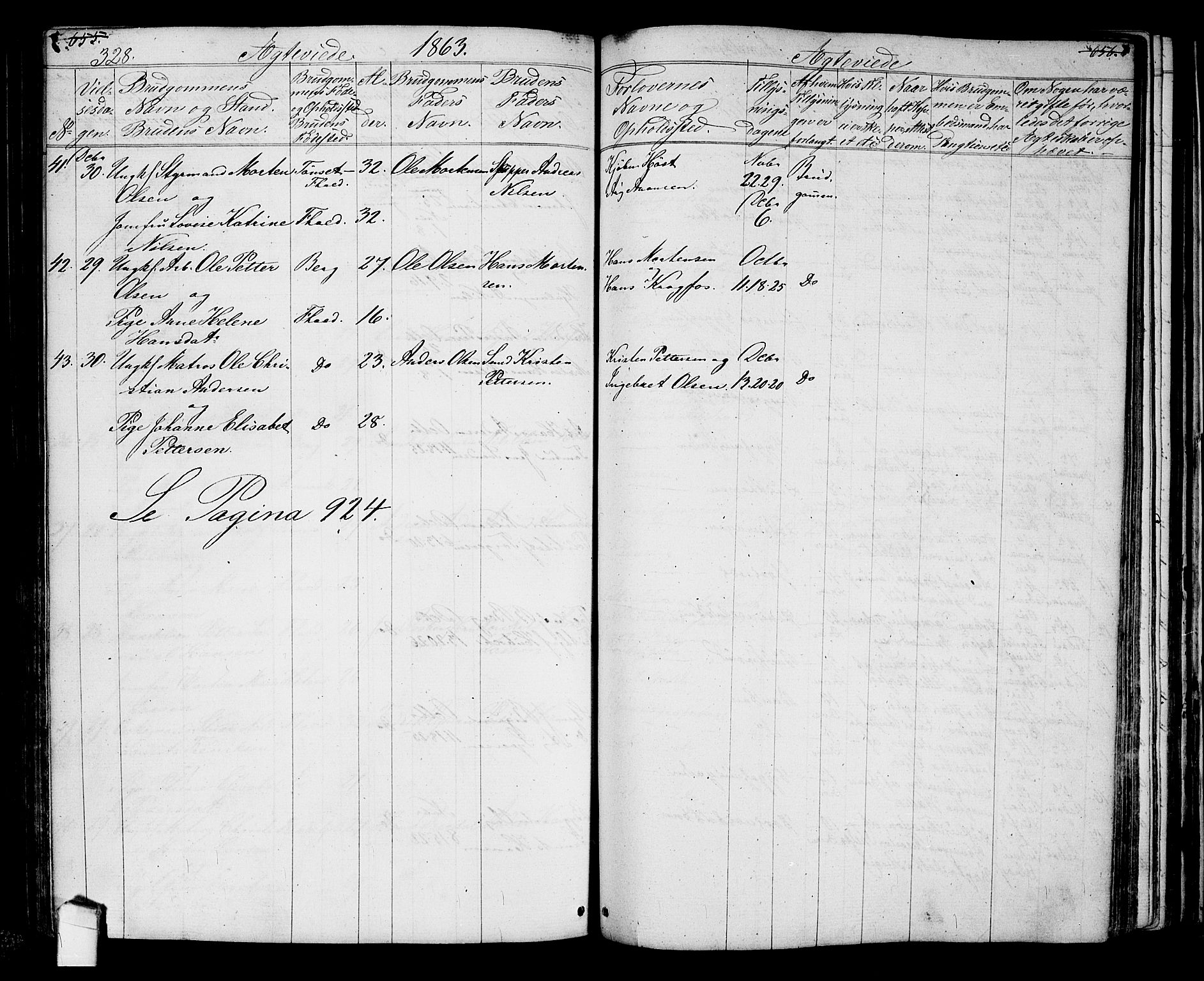 Halden prestekontor Kirkebøker, AV/SAO-A-10909/G/Ga/L0005a: Parish register (copy) no. 5A, 1855-1864, p. 328