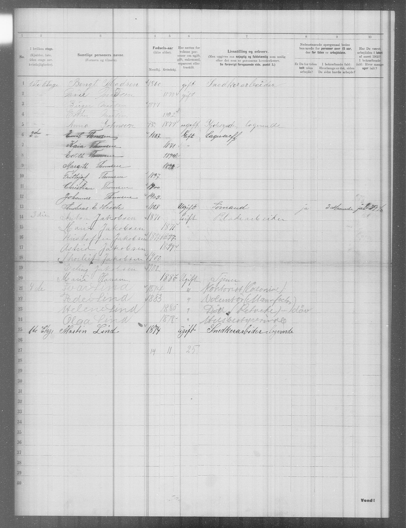 OBA, Municipal Census 1902 for Kristiania, 1902, p. 5693