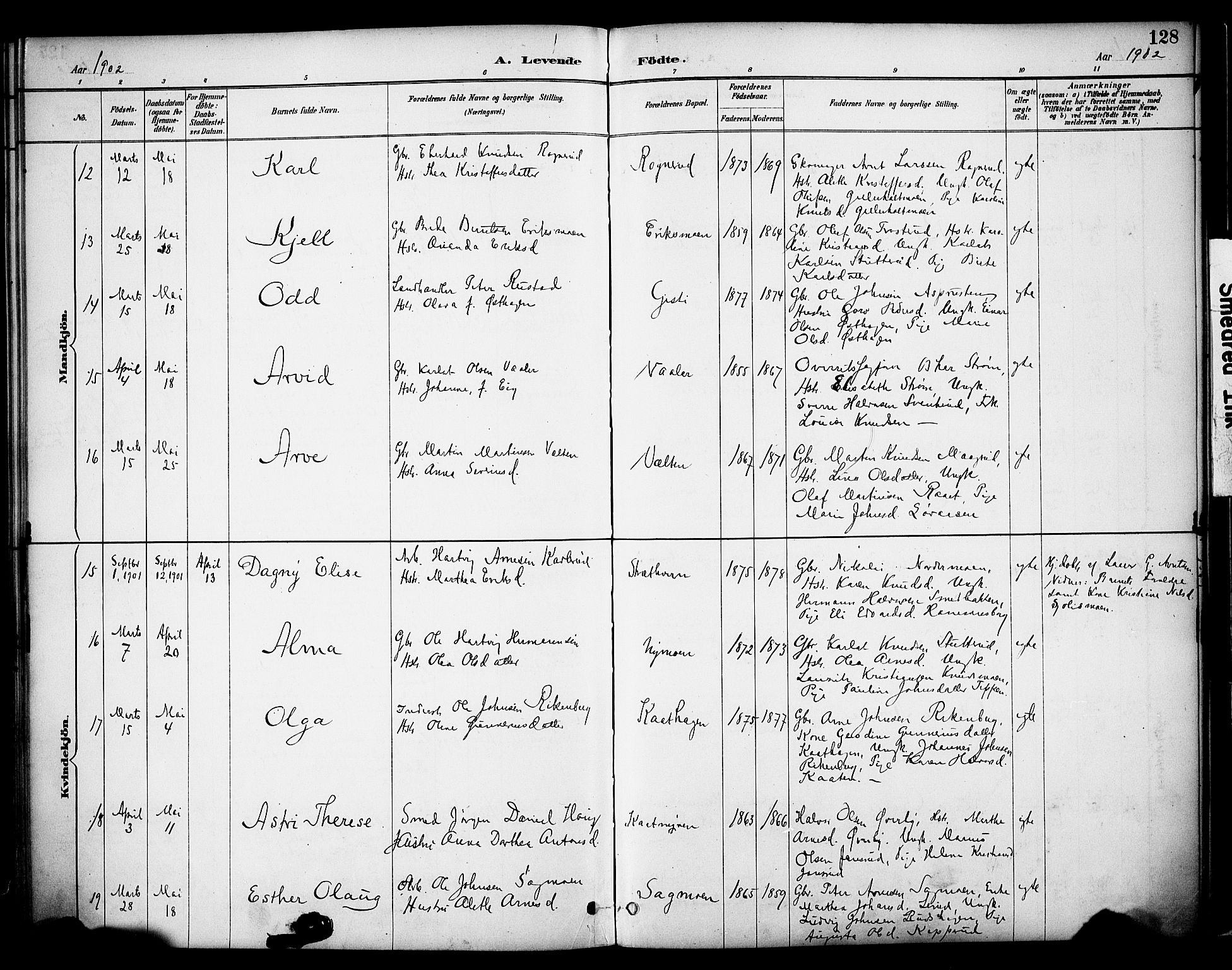 Våler prestekontor, Hedmark, SAH/PREST-040/H/Ha/Haa/L0005: Parish register (official) no. 5, 1887-1905, p. 128