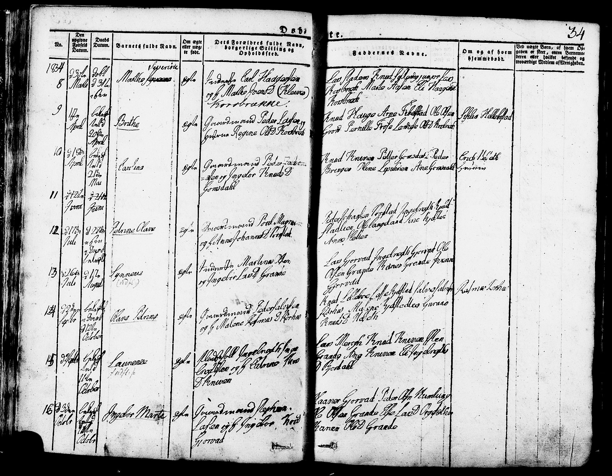 Ministerialprotokoller, klokkerbøker og fødselsregistre - Møre og Romsdal, AV/SAT-A-1454/517/L0221: Parish register (official) no. 517A01, 1827-1858, p. 34