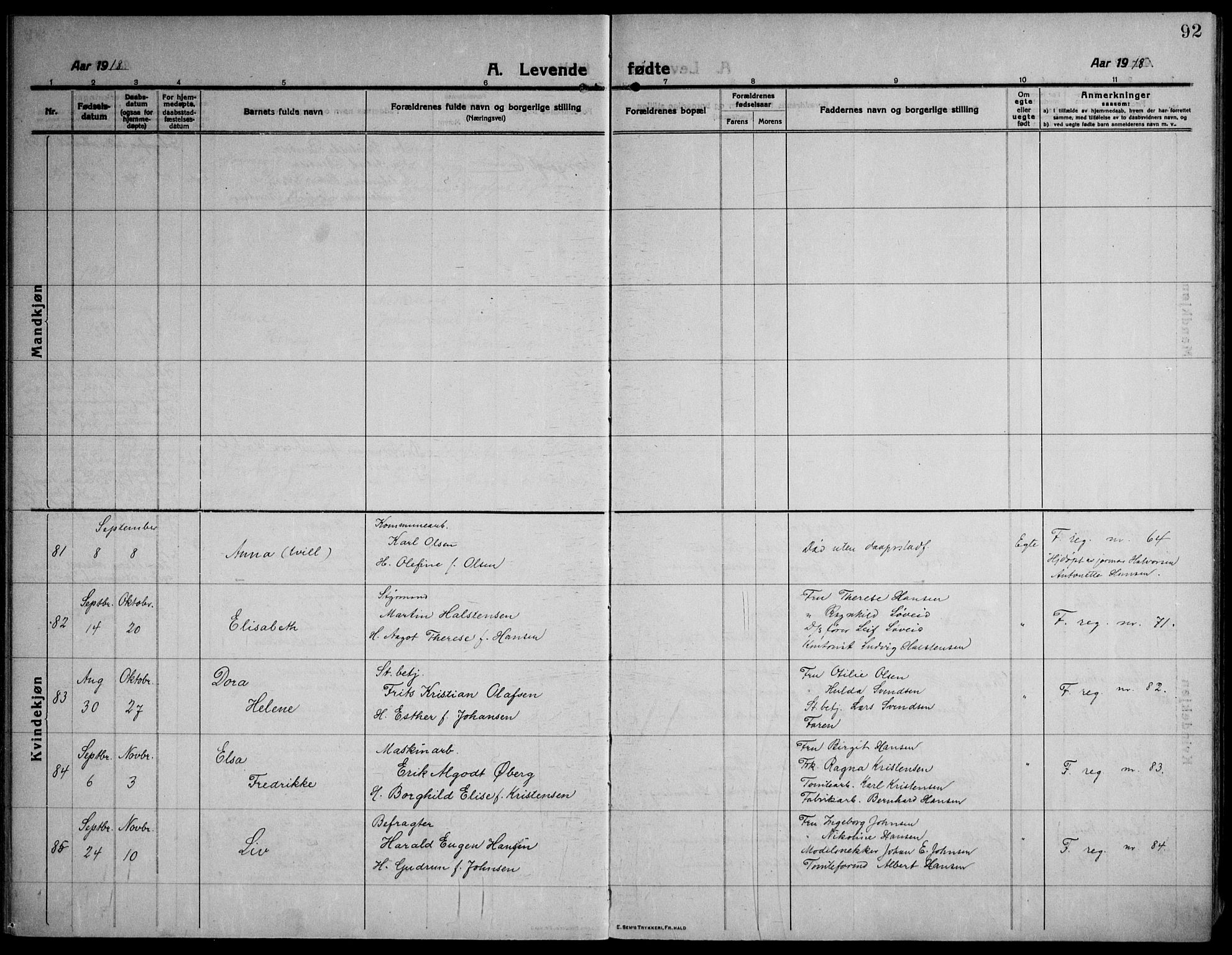 Strømsø kirkebøker, AV/SAKO-A-246/F/Fa/L0029: Parish register (official) no. I 27, 1915-1930, p. 92