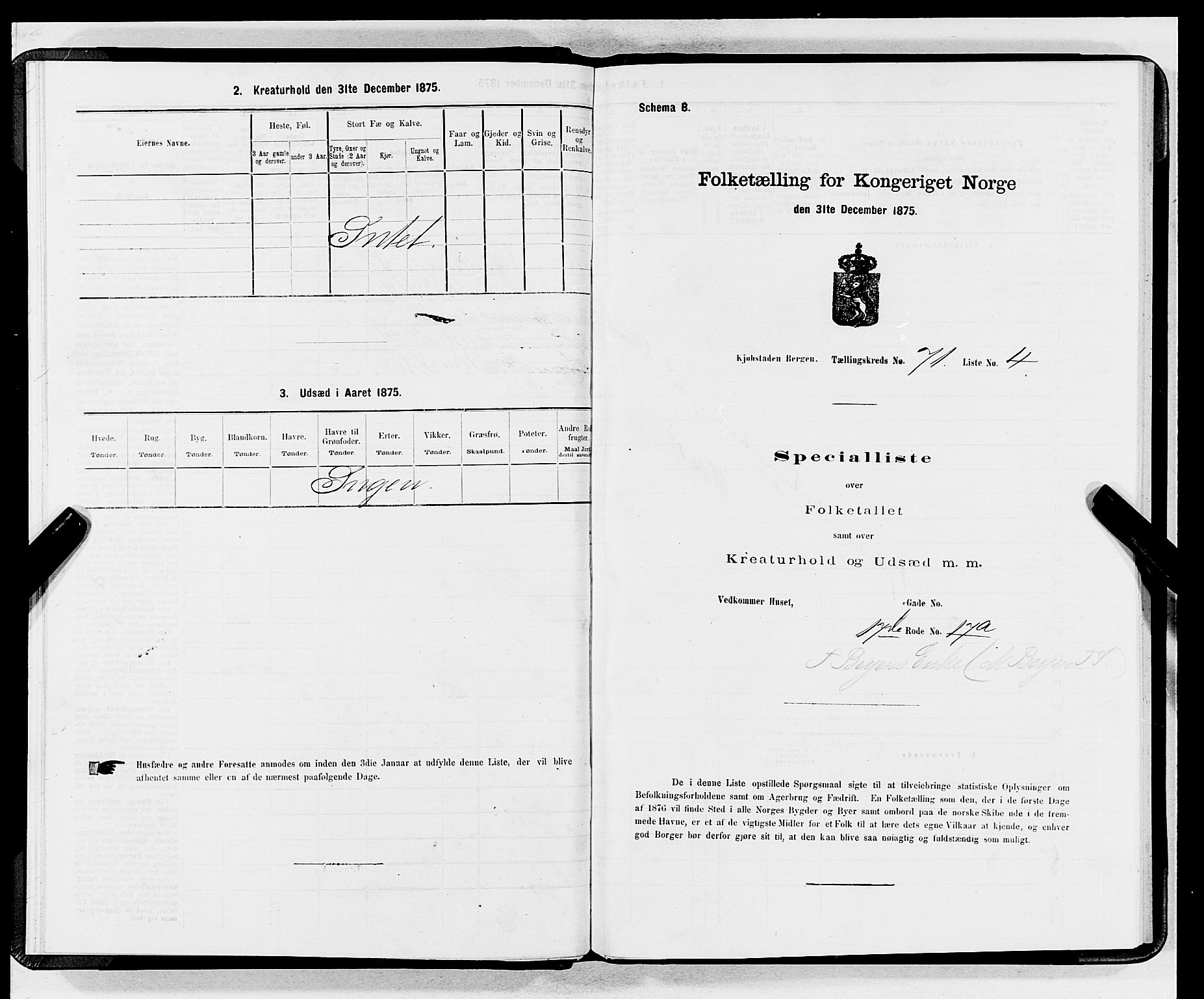 SAB, 1875 census for 1301 Bergen, 1875, p. 3772