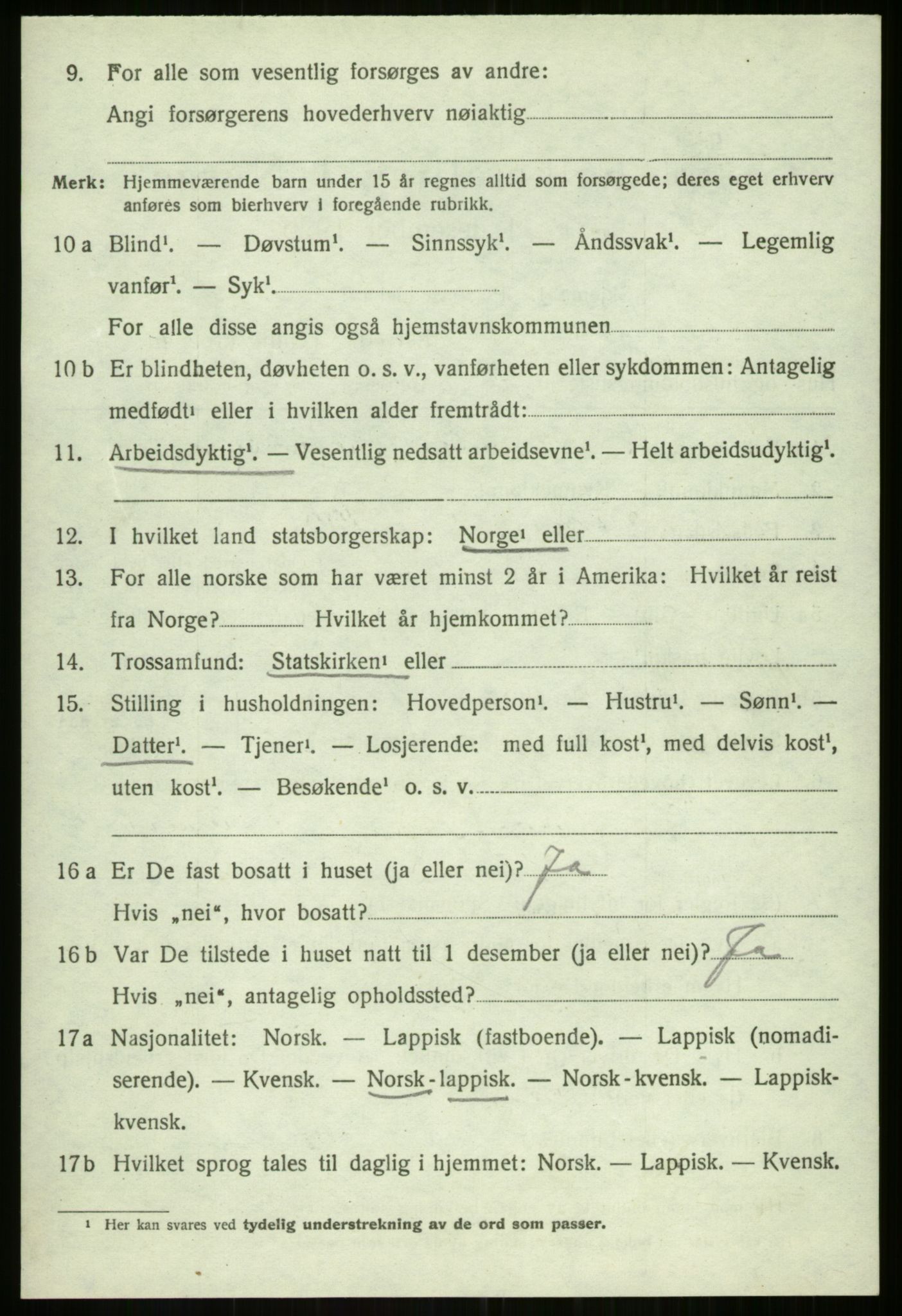 SATØ, 1920 census for Balsfjord, 1920, p. 3213