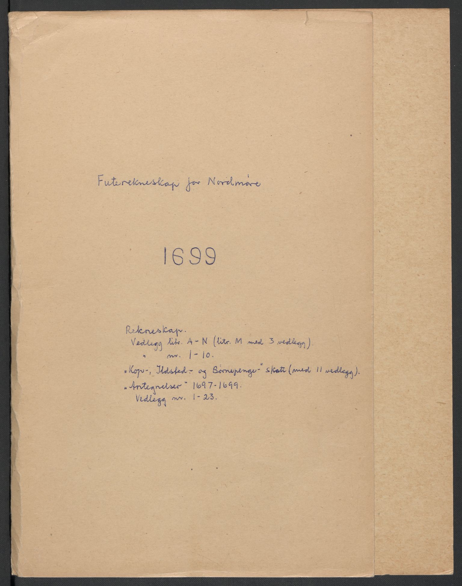 Rentekammeret inntil 1814, Reviderte regnskaper, Fogderegnskap, AV/RA-EA-4092/R56/L3738: Fogderegnskap Nordmøre, 1699, p. 2
