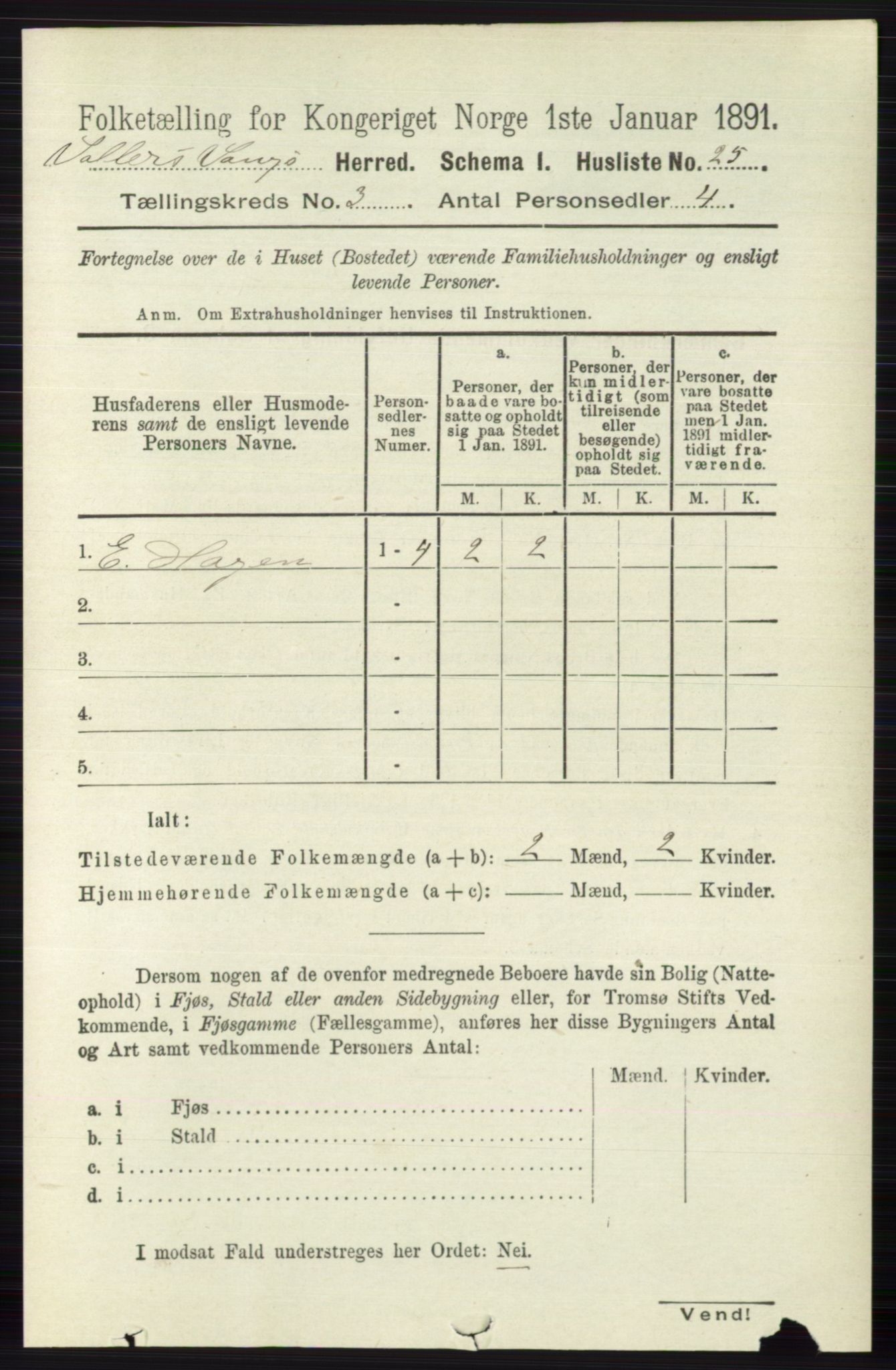 RA, 1891 census for 0545 Vang, 1891, p. 705