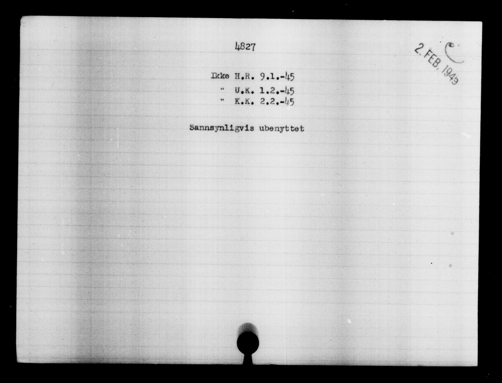 Den Kgl. Norske Legasjons Flyktningskontor, AV/RA-S-6753/V/Va/L0004: Kjesäterkartoteket.  Flyktningenr. 3496-6610, 1940-1945, p. 1577