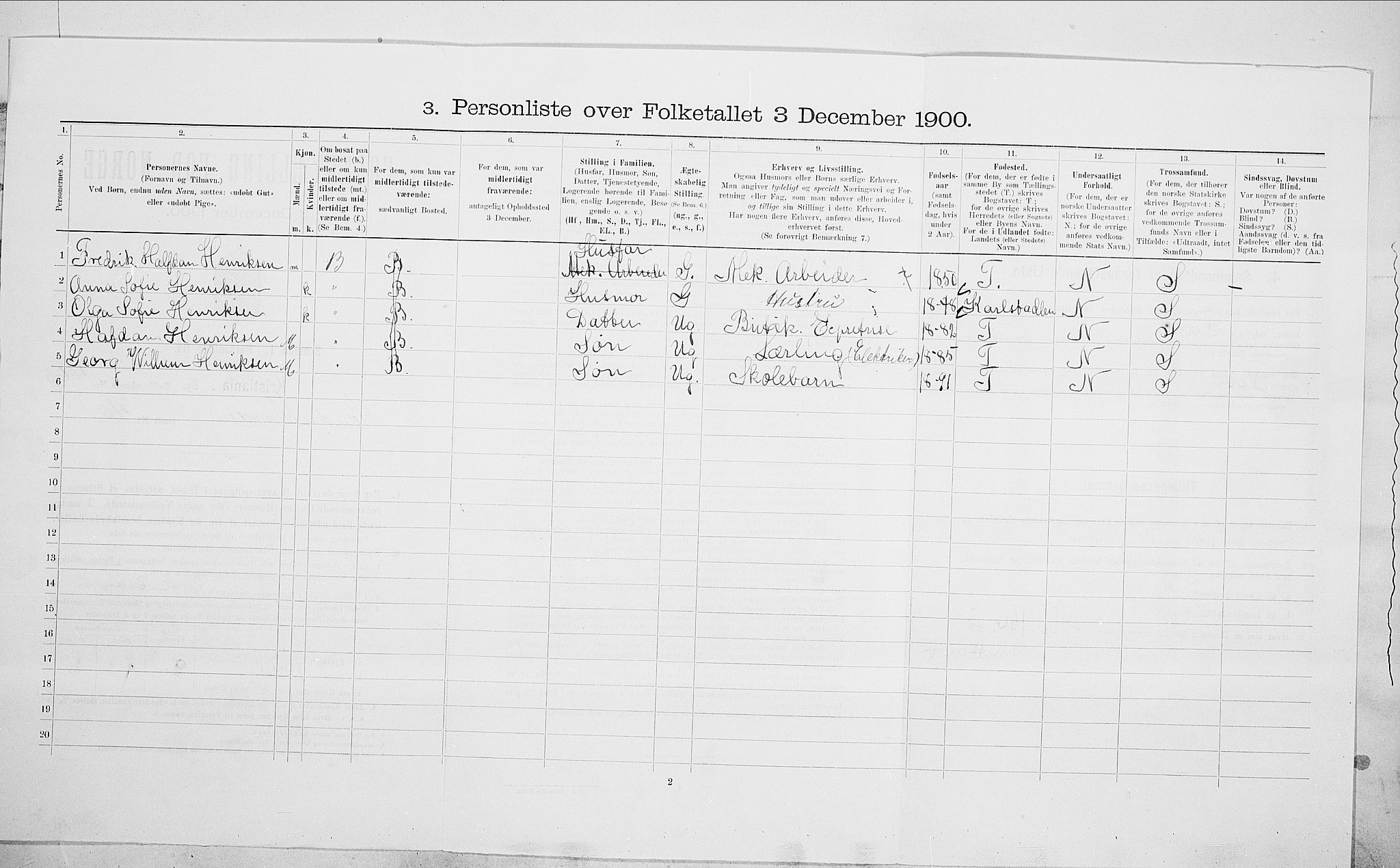 SAO, 1900 census for Kristiania, 1900, p. 78370