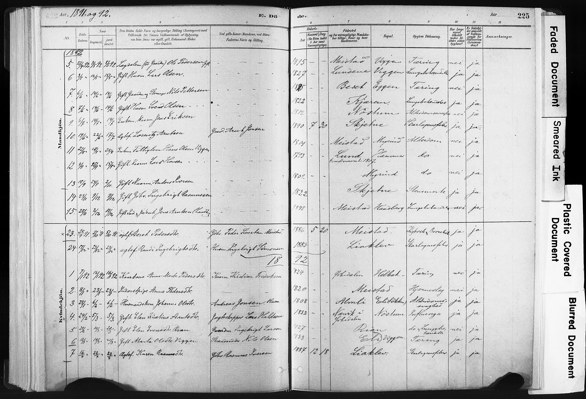 Ministerialprotokoller, klokkerbøker og fødselsregistre - Sør-Trøndelag, SAT/A-1456/665/L0773: Parish register (official) no. 665A08, 1879-1905, p. 225