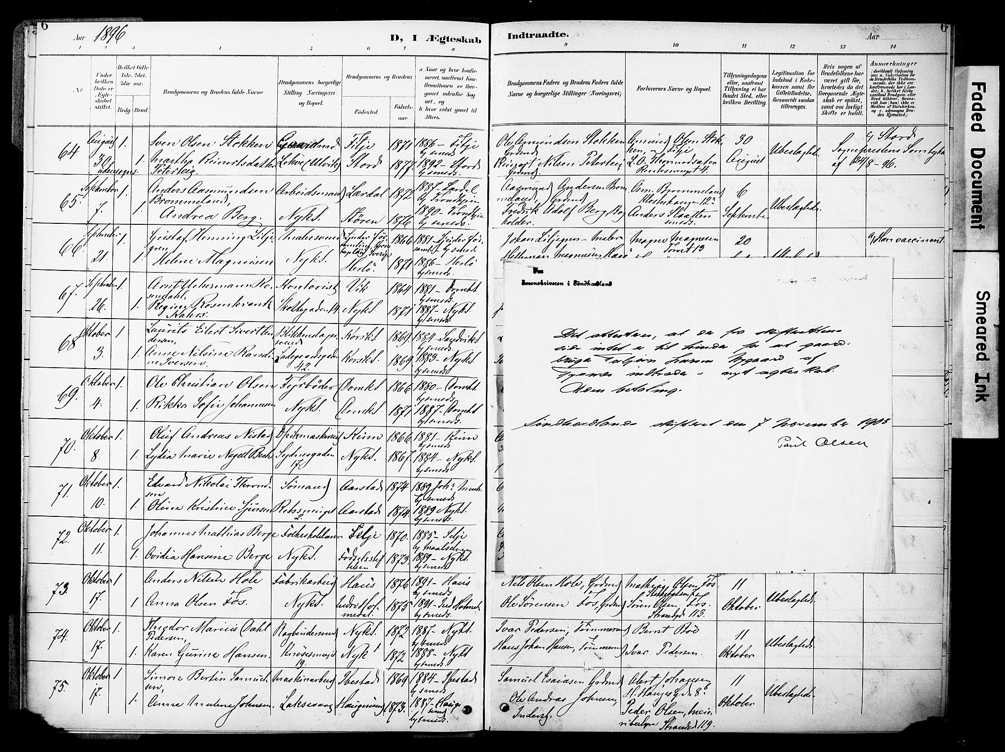 Nykirken Sokneprestembete, SAB/A-77101/H/Haa/L0034: Parish register (official) no. D 4, 1896-1905, p. 6