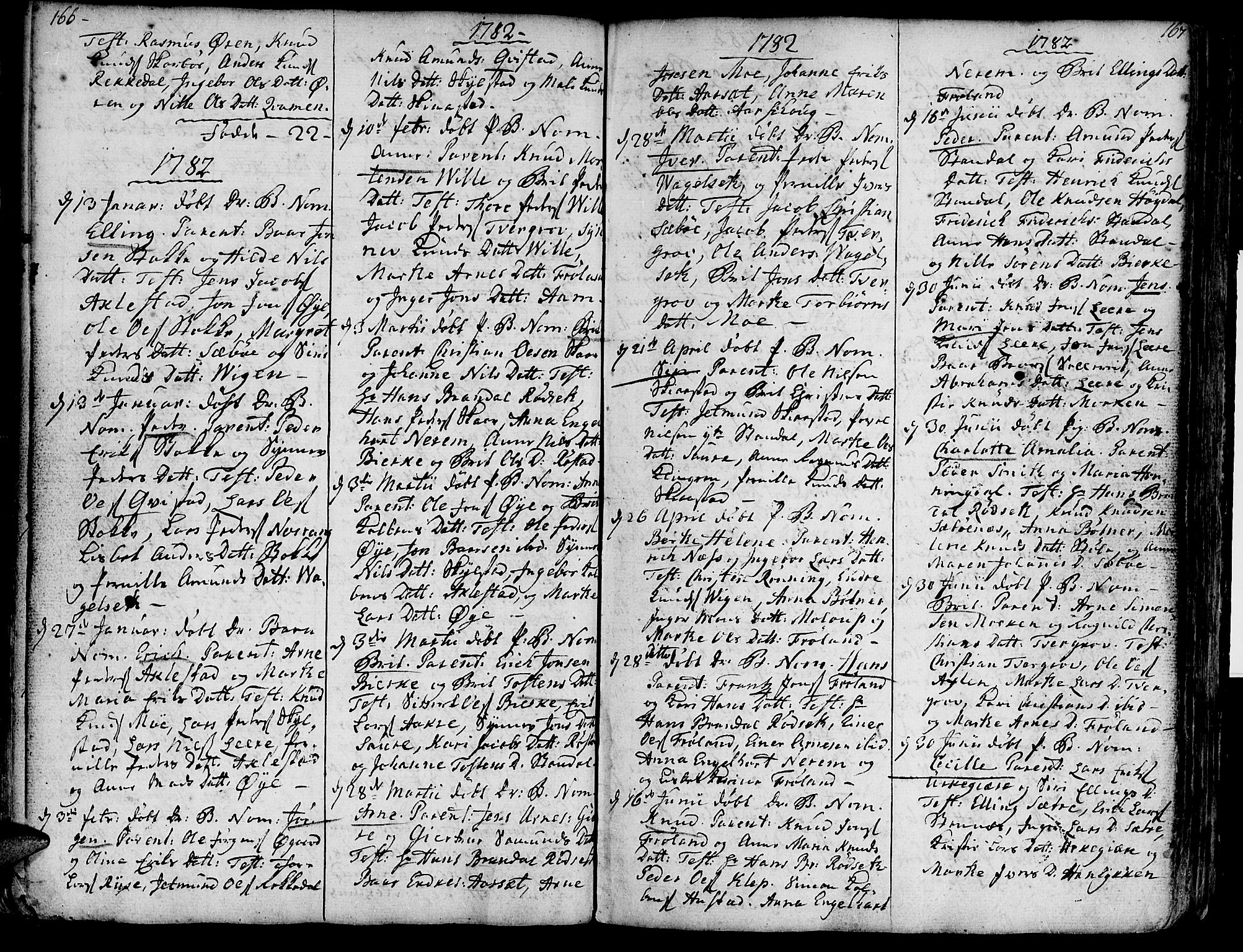 Ministerialprotokoller, klokkerbøker og fødselsregistre - Møre og Romsdal, AV/SAT-A-1454/515/L0206: Parish register (official) no. 515A02, 1765-1818, p. 166-167