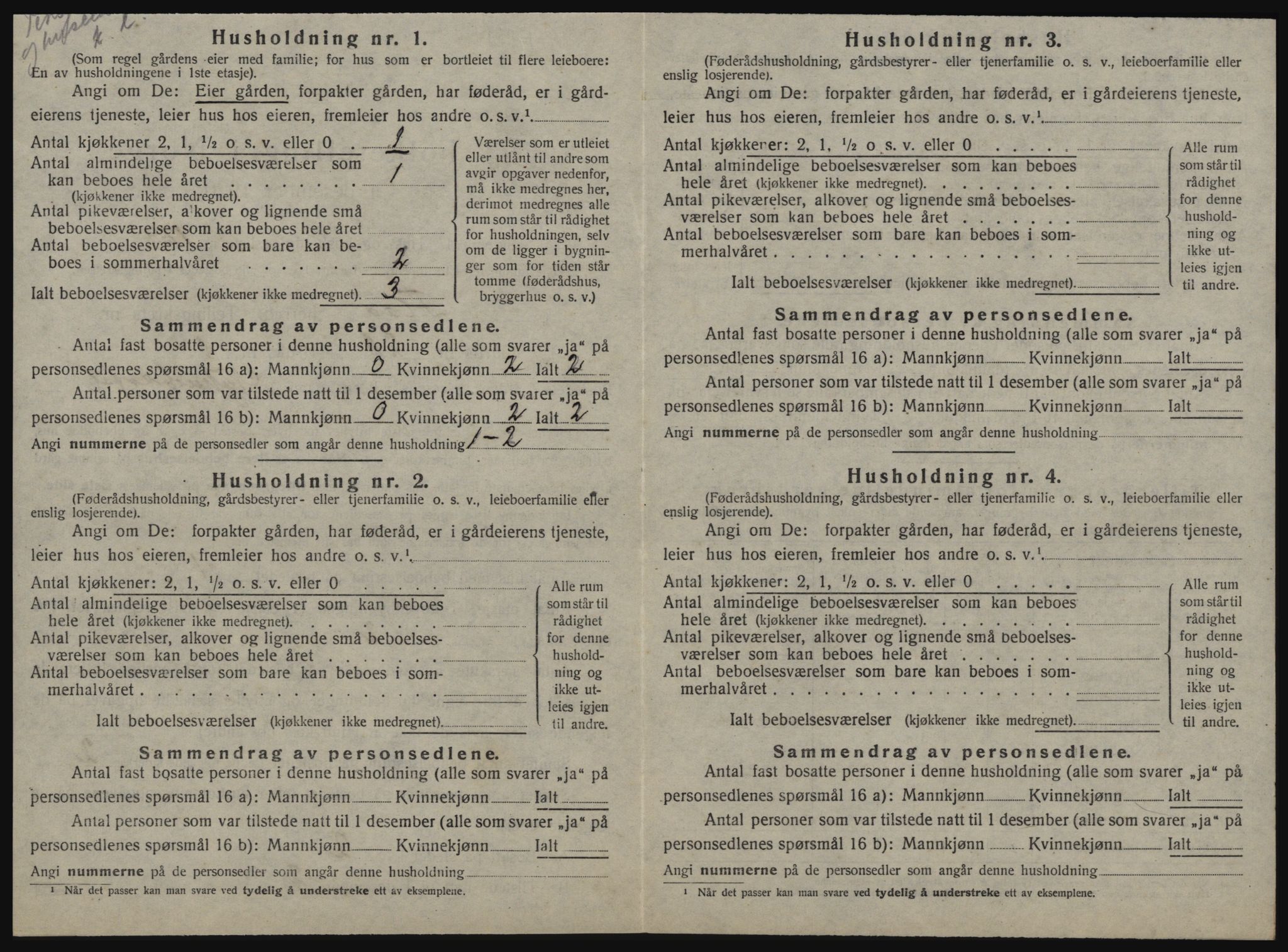 SAT, 1920 census for Flå, 1920, p. 273