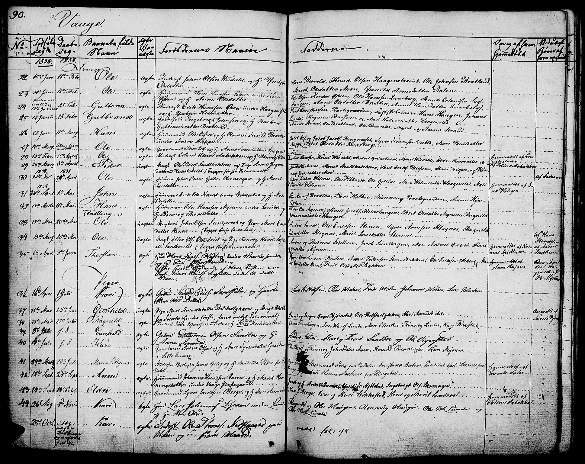 Vågå prestekontor, SAH/PREST-076/H/Ha/Haa/L0004: Parish register (official) no. 4 /1, 1827-1842, p. 90