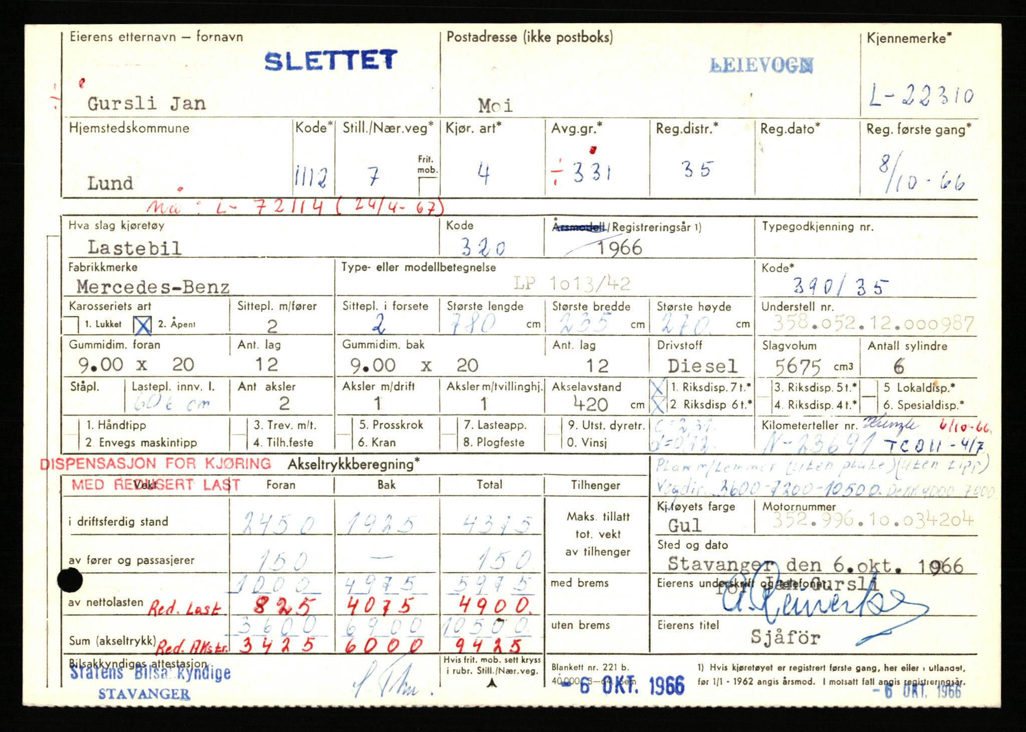 Stavanger trafikkstasjon, AV/SAST-A-101942/0/F/L0039: L-22300 - L-22799, 1930-1971, p. 27