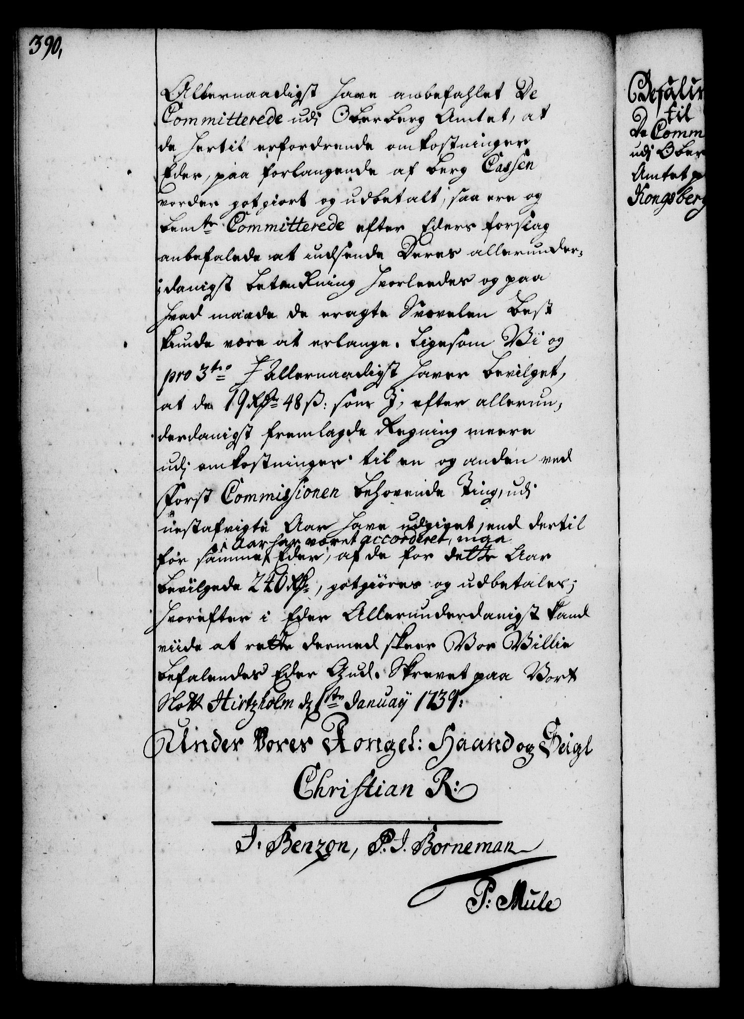 Rentekammeret, Kammerkanselliet, AV/RA-EA-3111/G/Gg/Gga/L0004: Norsk ekspedisjonsprotokoll med register (merket RK 53.4), 1734-1741, p. 390