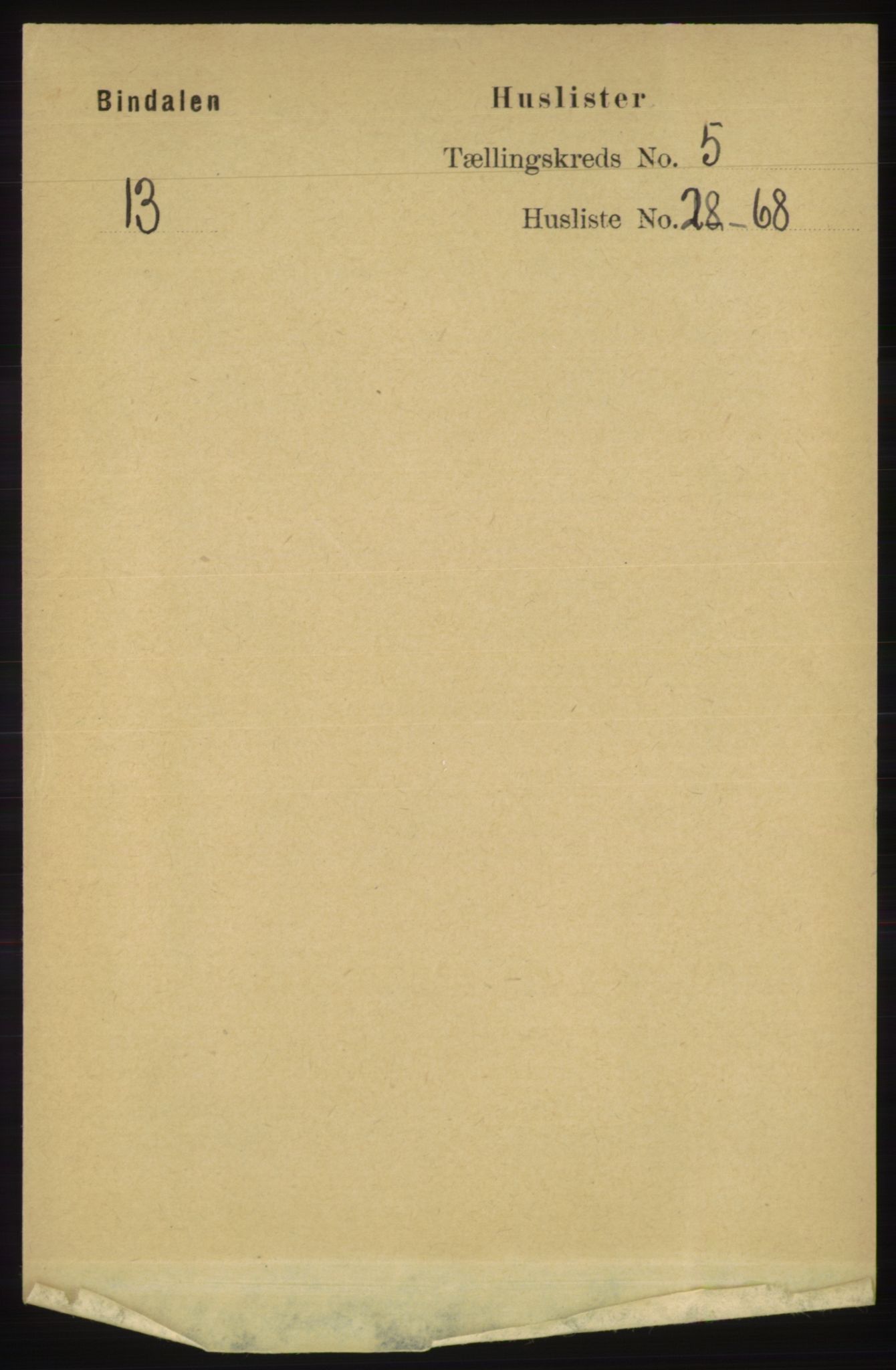 RA, 1891 census for 1811 Bindal, 1891, p. 1296
