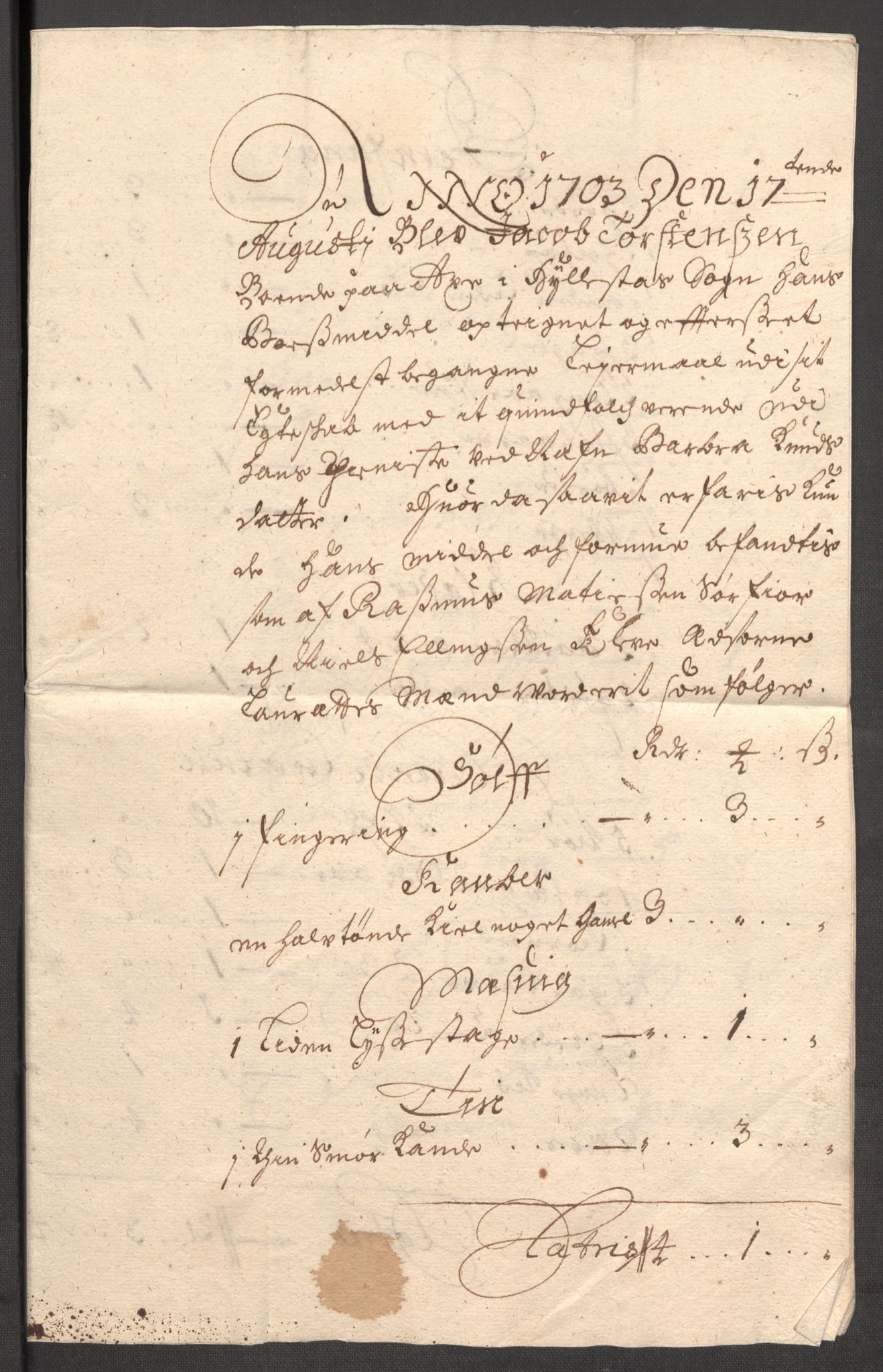 Rentekammeret inntil 1814, Reviderte regnskaper, Fogderegnskap, AV/RA-EA-4092/R53/L3427: Fogderegnskap Sunn- og Nordfjord, 1703, p. 130