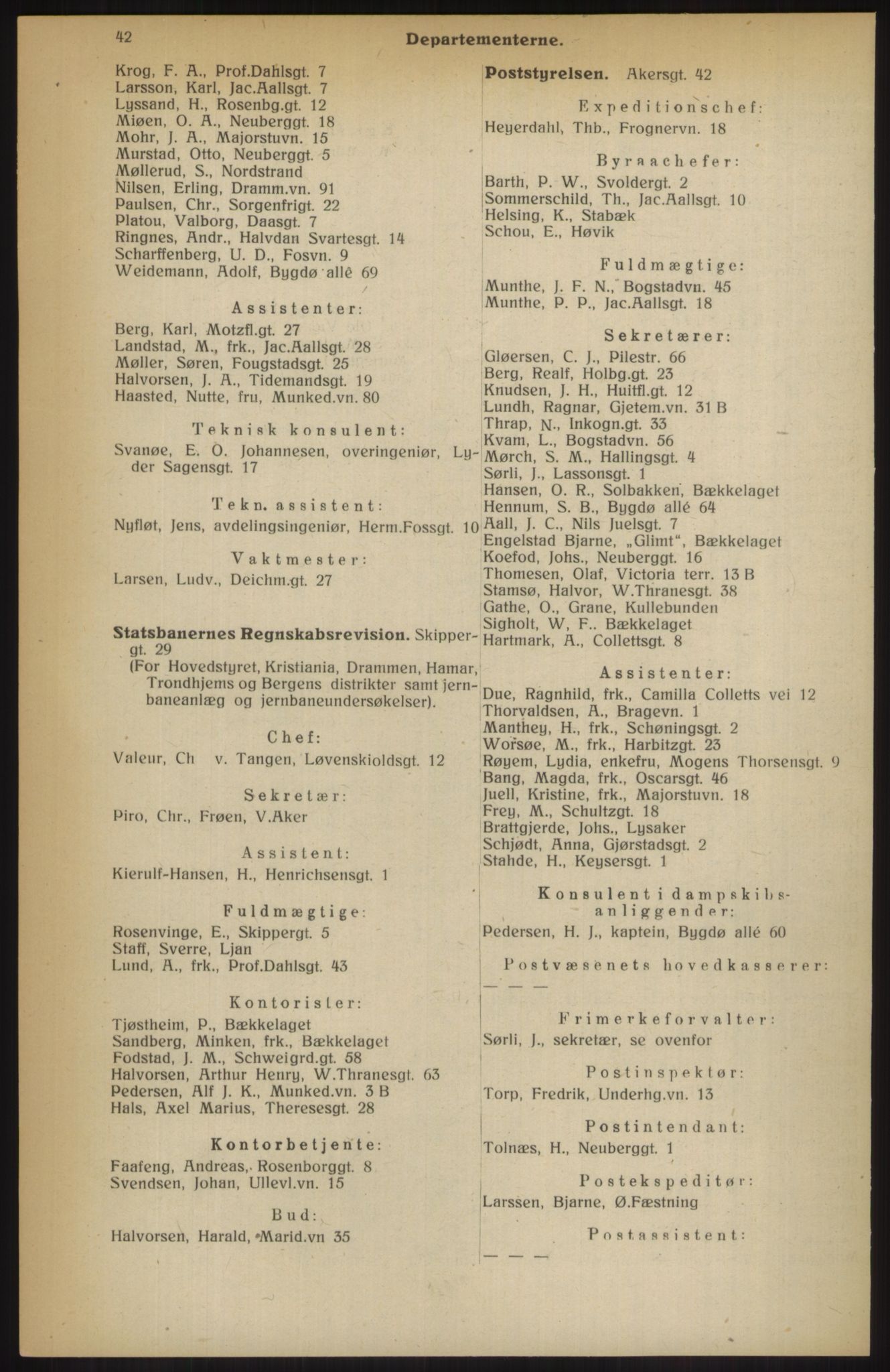 Kristiania/Oslo adressebok, PUBL/-, 1914, p. 42