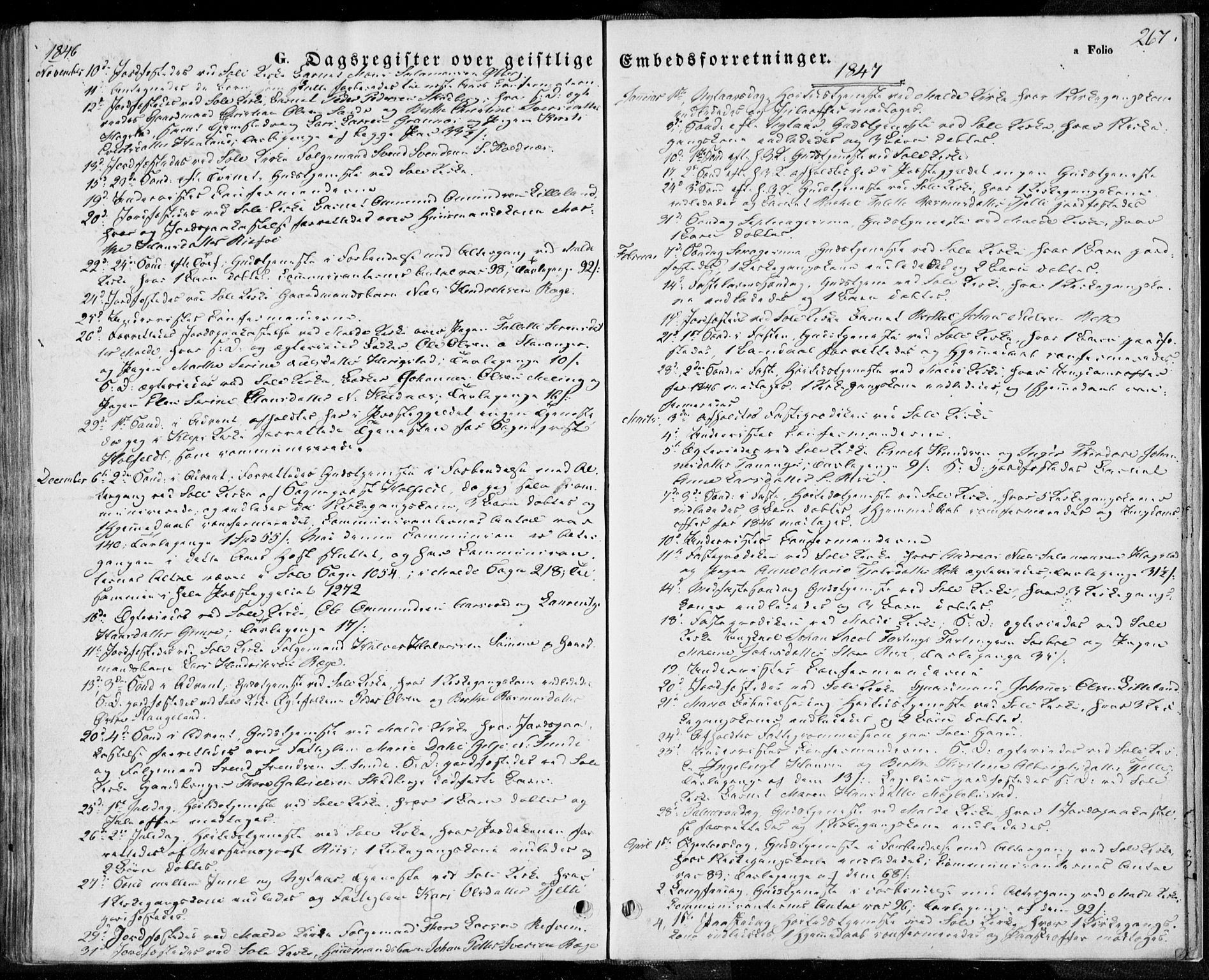 Håland sokneprestkontor, SAST/A-101802/001/30BA/L0006: Parish register (official) no. A 6, 1842-1853, p. 267