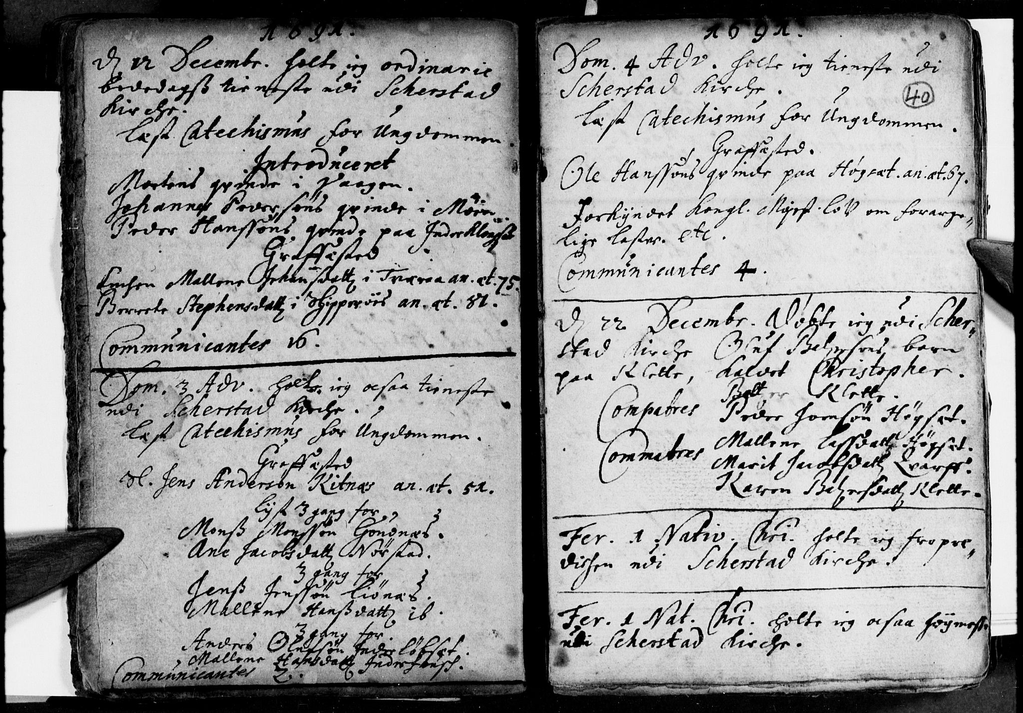 Ministerialprotokoller, klokkerbøker og fødselsregistre - Nordland, AV/SAT-A-1459/852/L0732: Parish register (official) no. 852A02, 1690-1699, p. 40