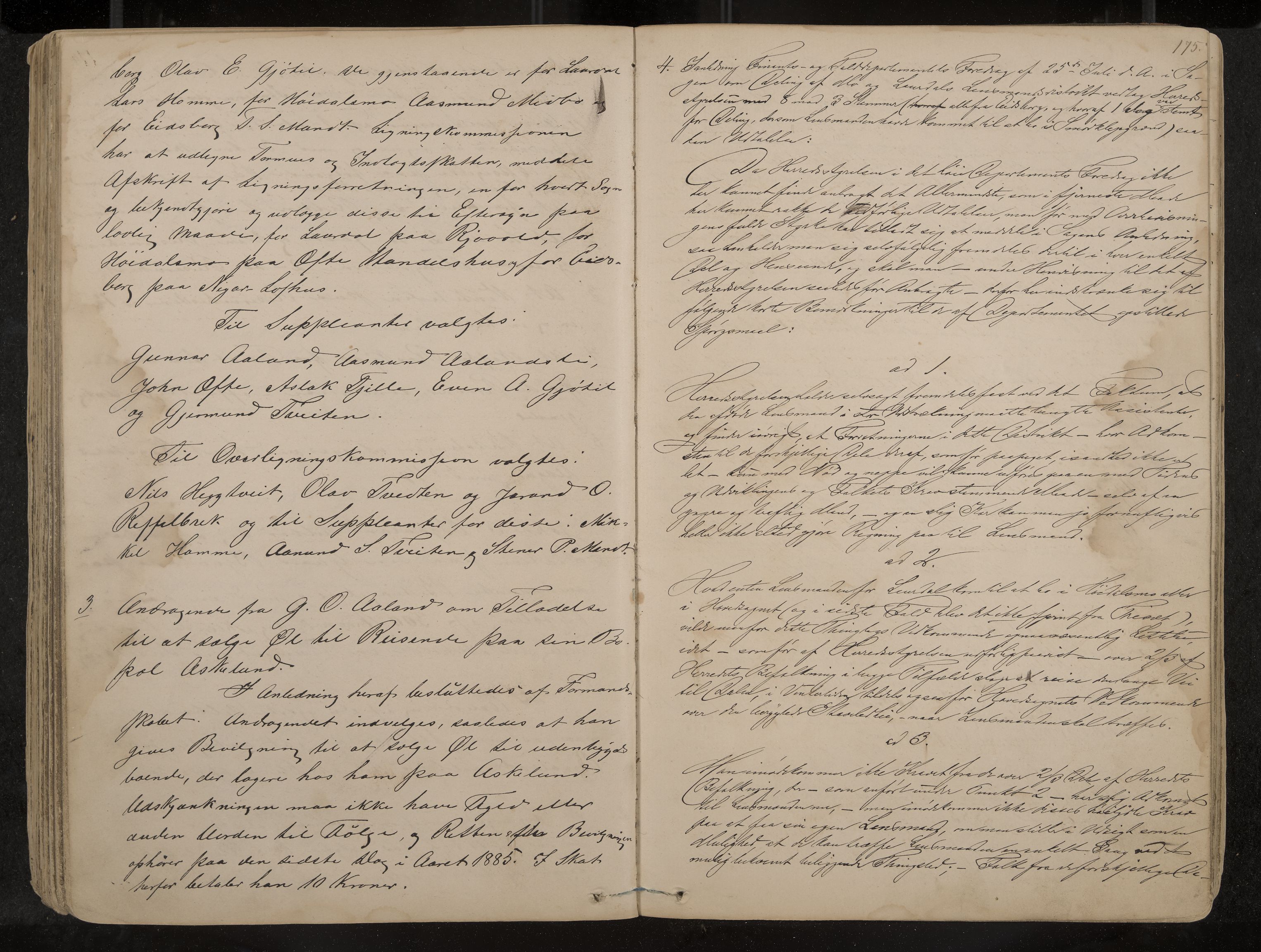 Lårdal formannskap og sentraladministrasjon, IKAK/0833021/A/L0002: Møtebok, 1865-1893, p. 175