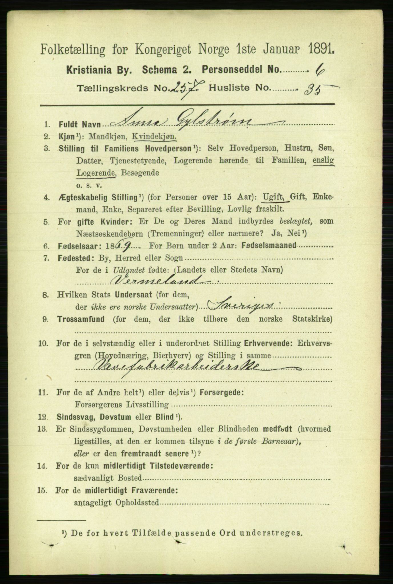 RA, 1891 census for 0301 Kristiania, 1891, p. 157057