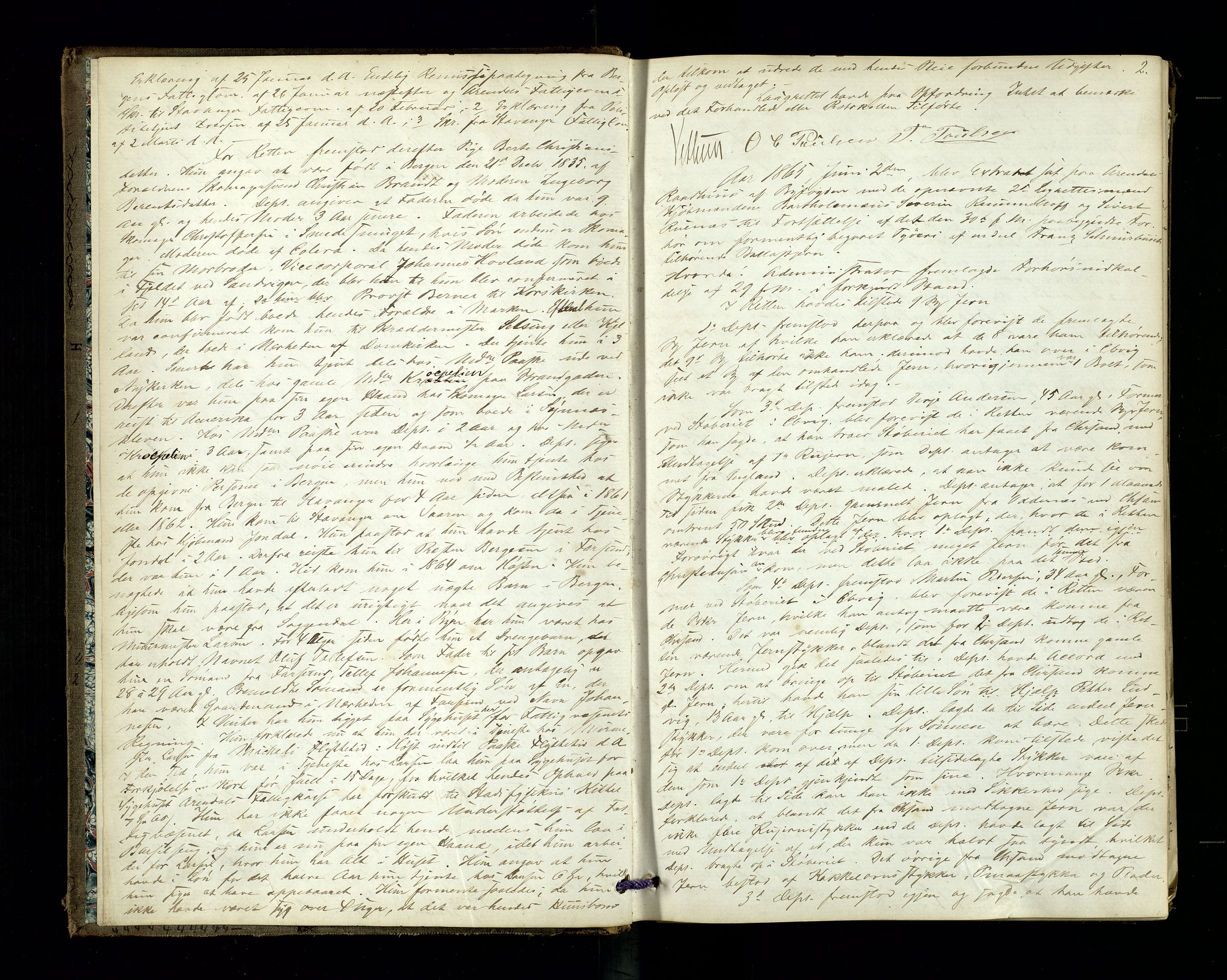 Arendal byfogd, AV/SAK-1222-0001/F/Fb/L0008: Ekstrarettsprotokoll, 1865-1868, p. 2