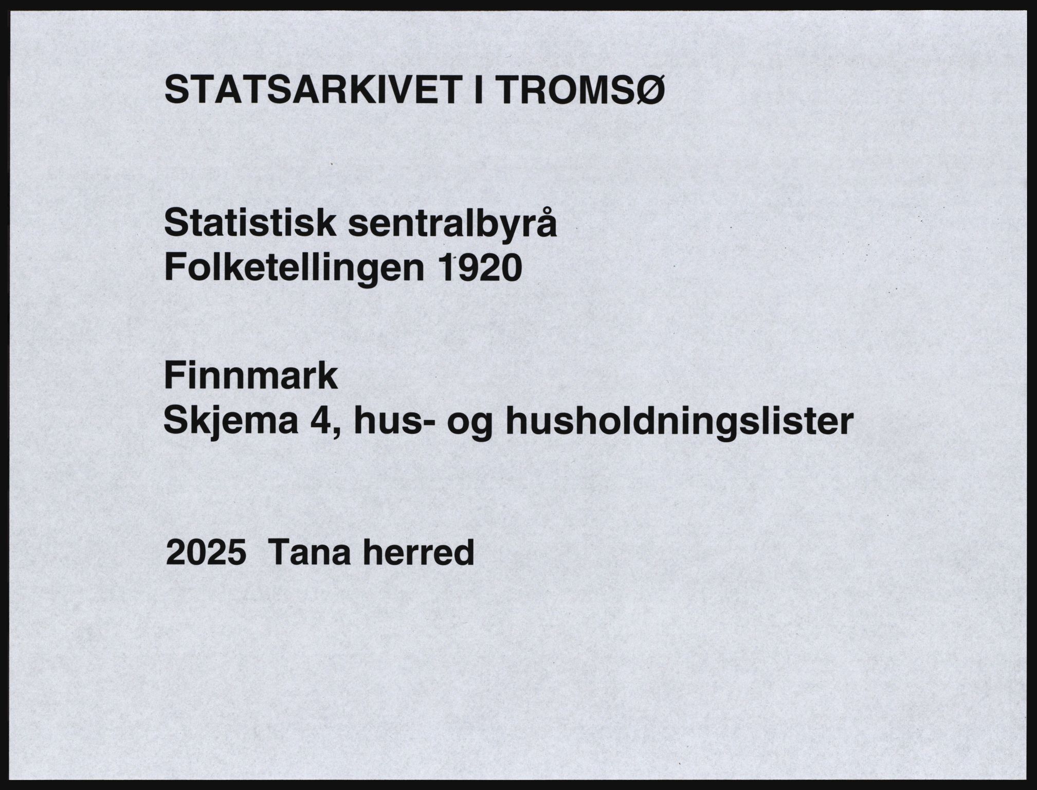 SATØ, 1920 census for Tana, 1920, p. 18