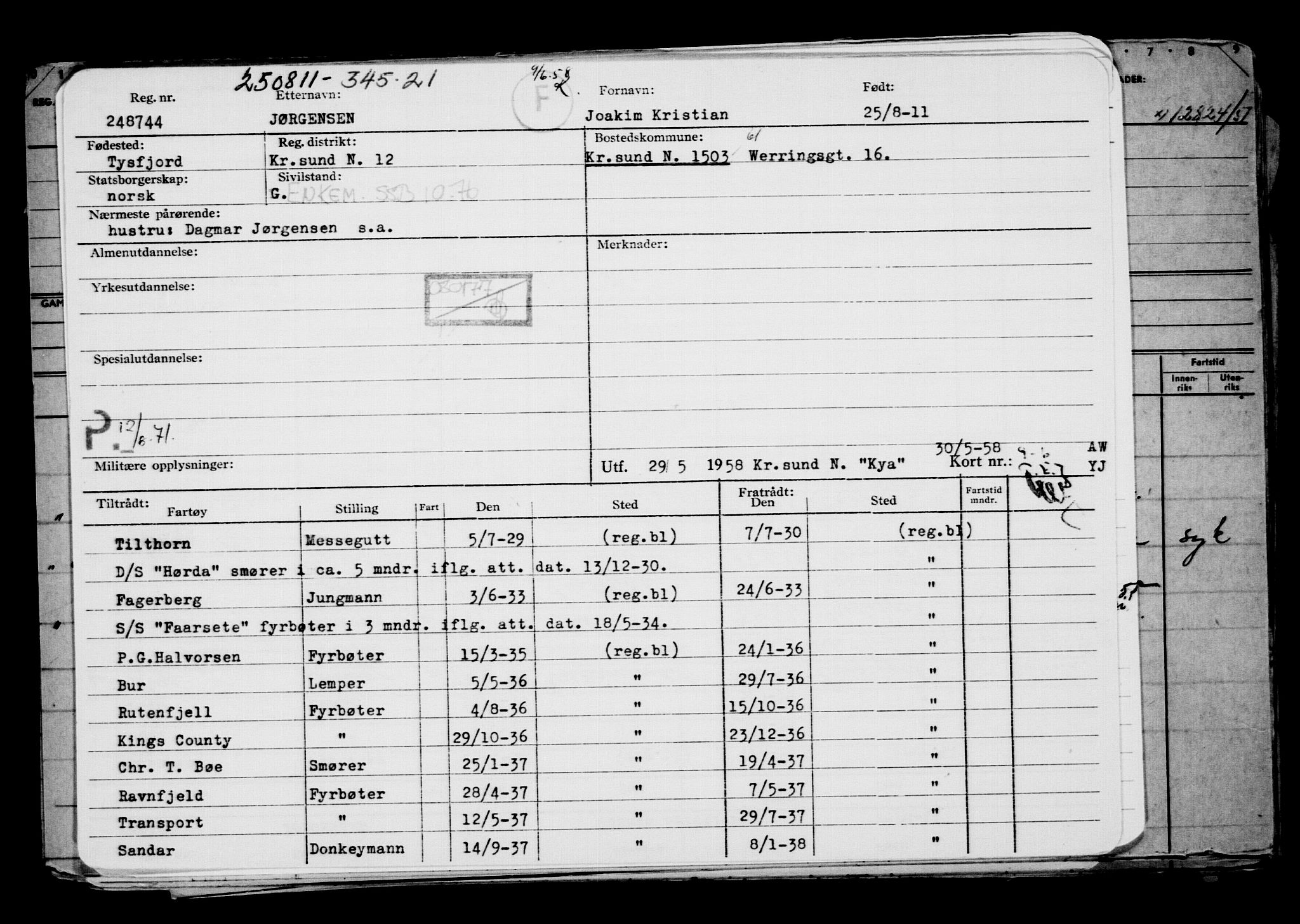 Direktoratet for sjømenn, AV/RA-S-3545/G/Gb/L0099: Hovedkort, 1911, p. 390