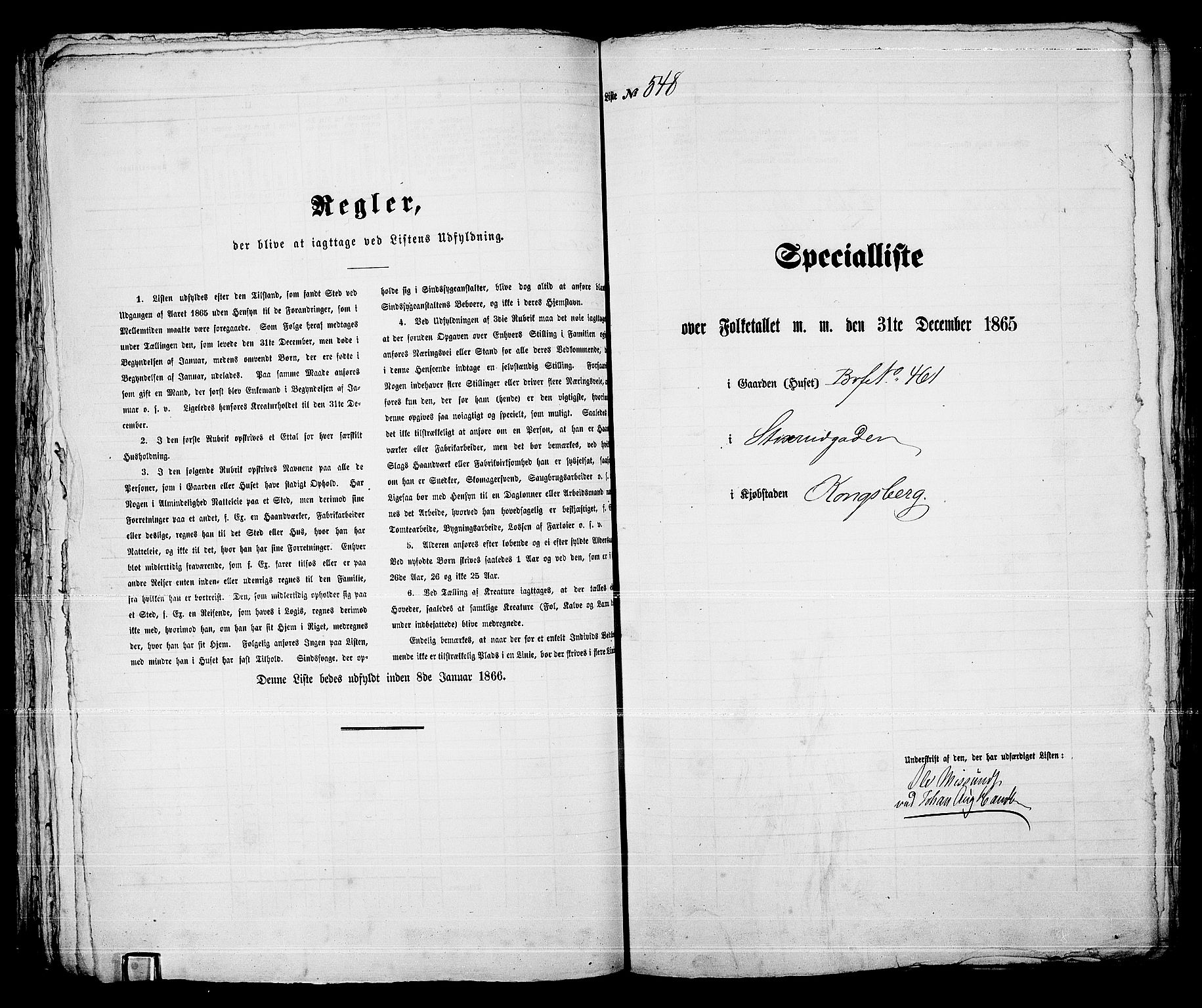 RA, 1865 census for Kongsberg/Kongsberg, 1865, p. 1108