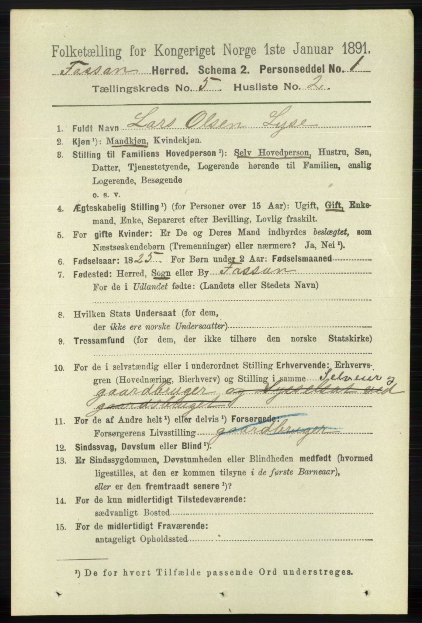 RA, 1891 census for 1129 Forsand, 1891, p. 761