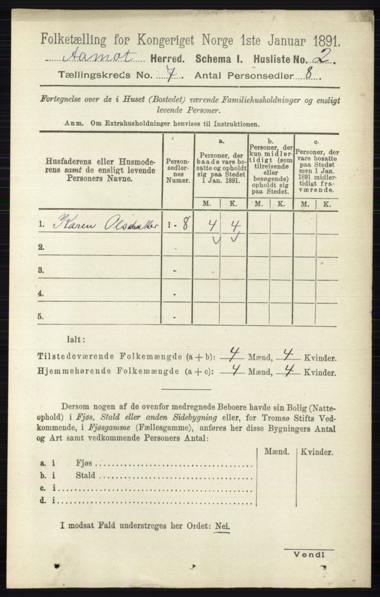 RA, 1891 census for 0429 Åmot, 1891, p. 2837