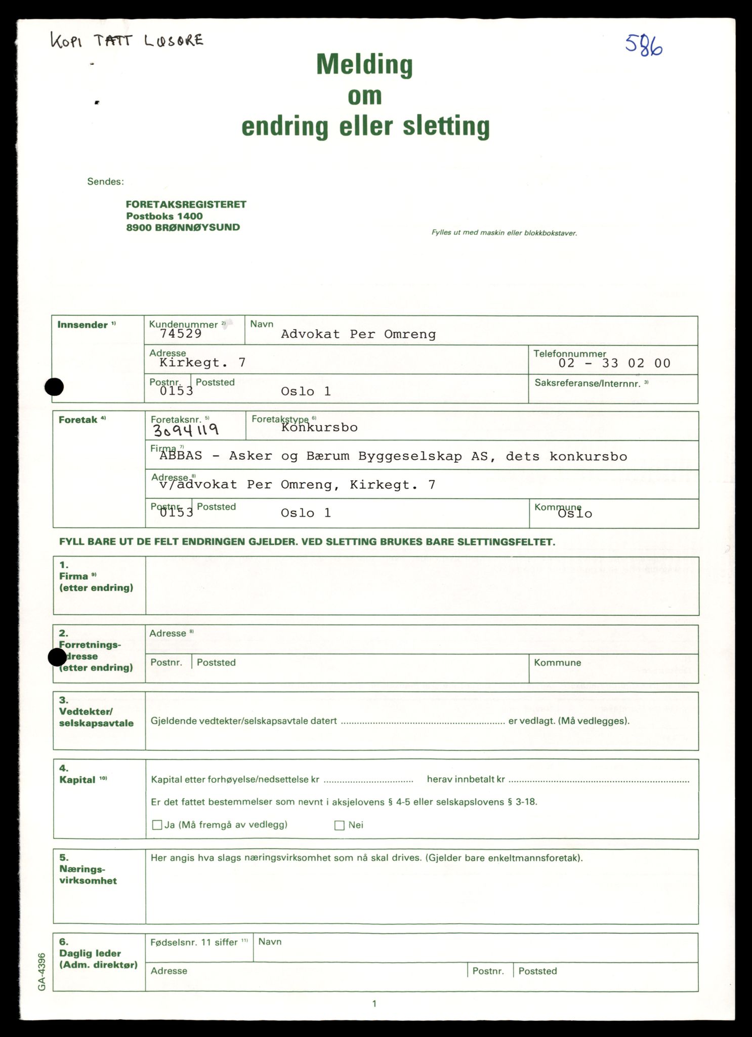 Oslo byfogd, Handelsregisteret, AV/SAT-A-10867/G/Gb/Gbb/L0114: Registreringsmeldinger, A-Ø, 1990, p. 3