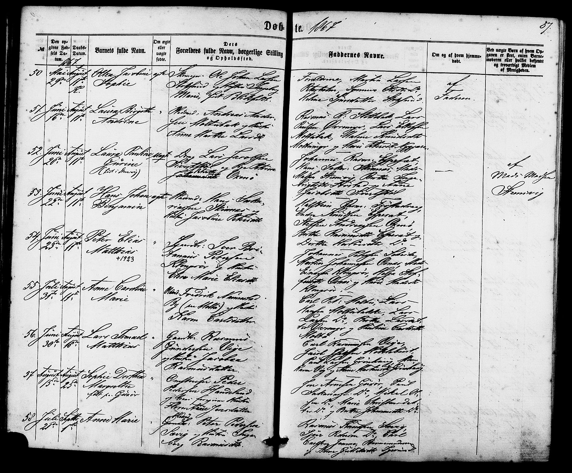 Ministerialprotokoller, klokkerbøker og fødselsregistre - Møre og Romsdal, AV/SAT-A-1454/507/L0071: Parish register (official) no. 507A06, 1863-1878, p. 37