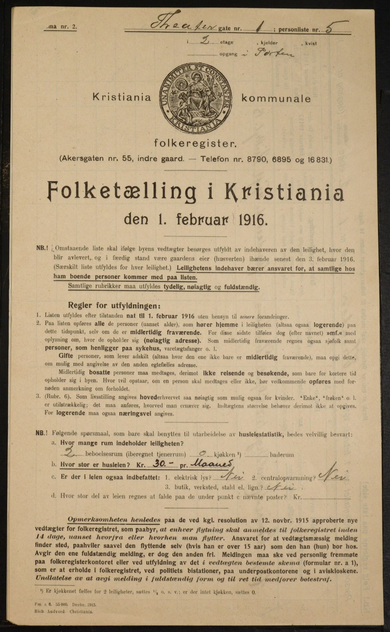 OBA, Municipal Census 1916 for Kristiania, 1916, p. 110028