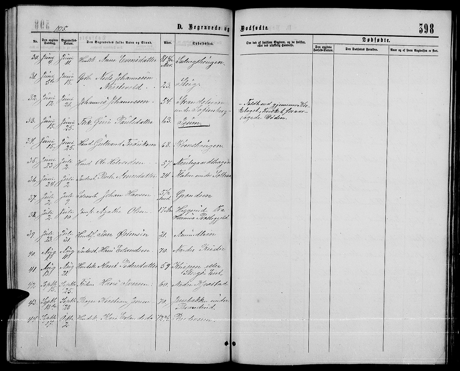 Sør-Fron prestekontor, AV/SAH-PREST-010/H/Ha/Hab/L0002: Parish register (copy) no. 2, 1864-1883, p. 398