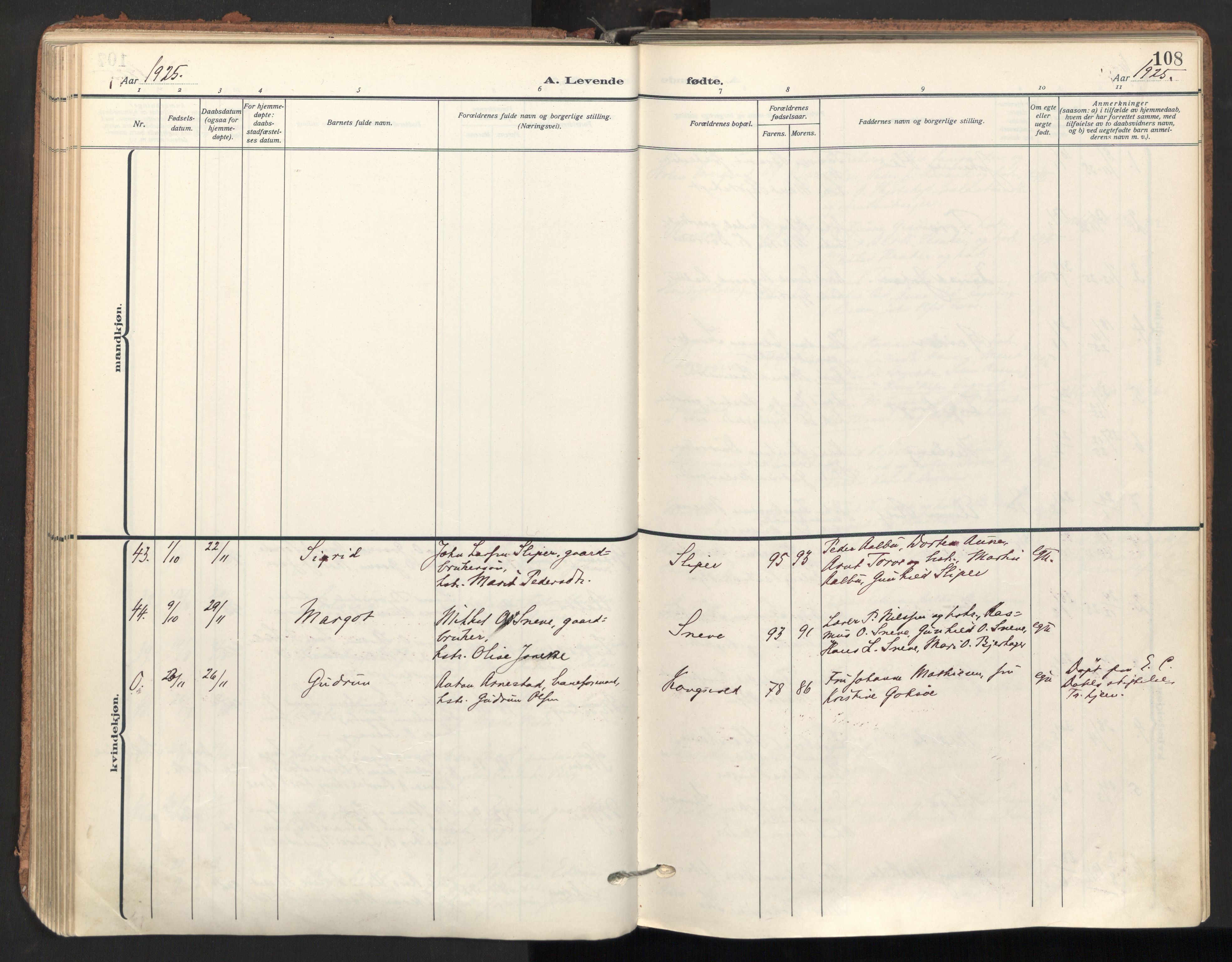Ministerialprotokoller, klokkerbøker og fødselsregistre - Sør-Trøndelag, SAT/A-1456/678/L0909: Parish register (official) no. 678A17, 1912-1930, p. 108
