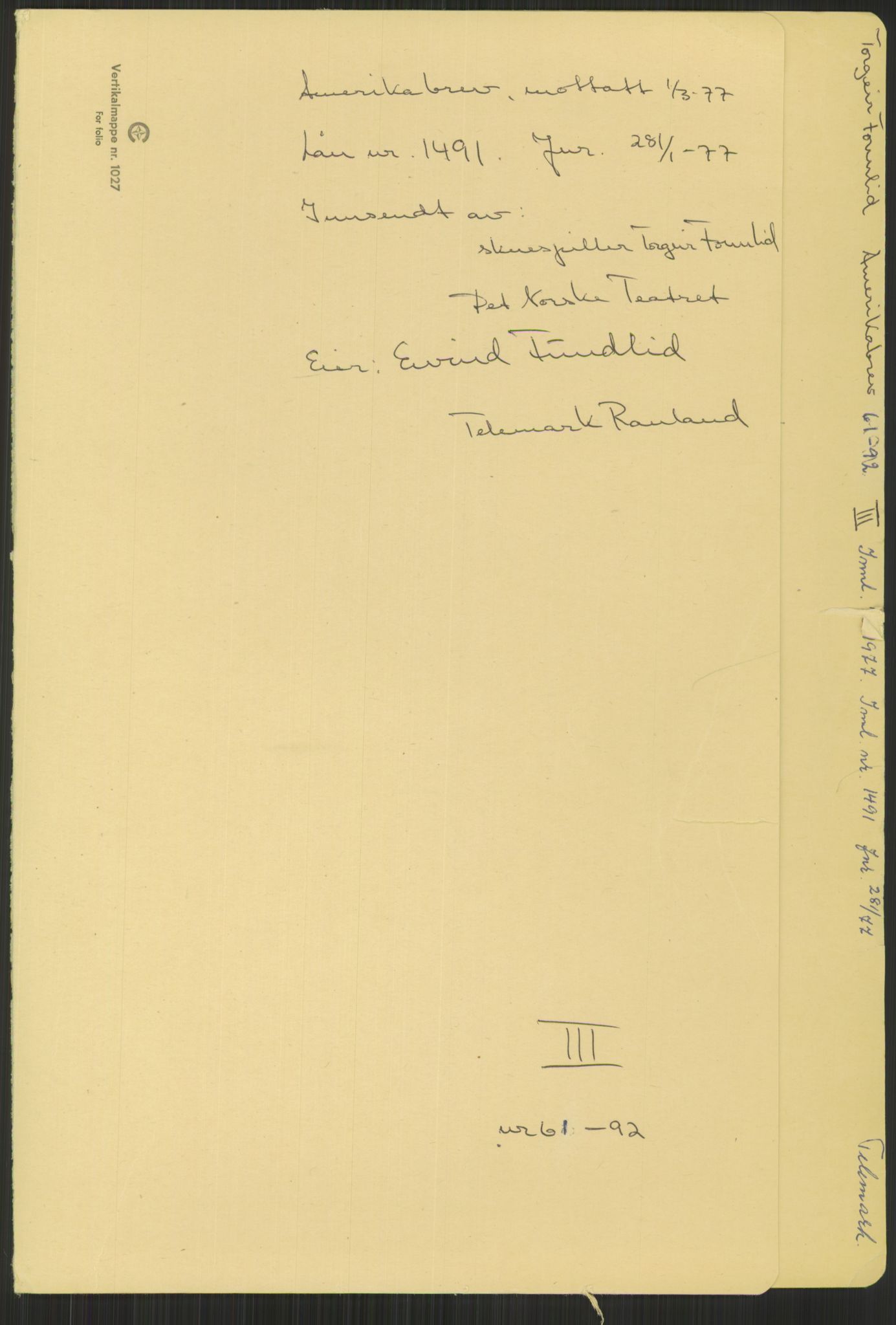 Samlinger til kildeutgivelse, Amerikabrevene, RA/EA-4057/F/L0023: Innlån fra Telemark: Fonnlid, 1838-1914, p. 413