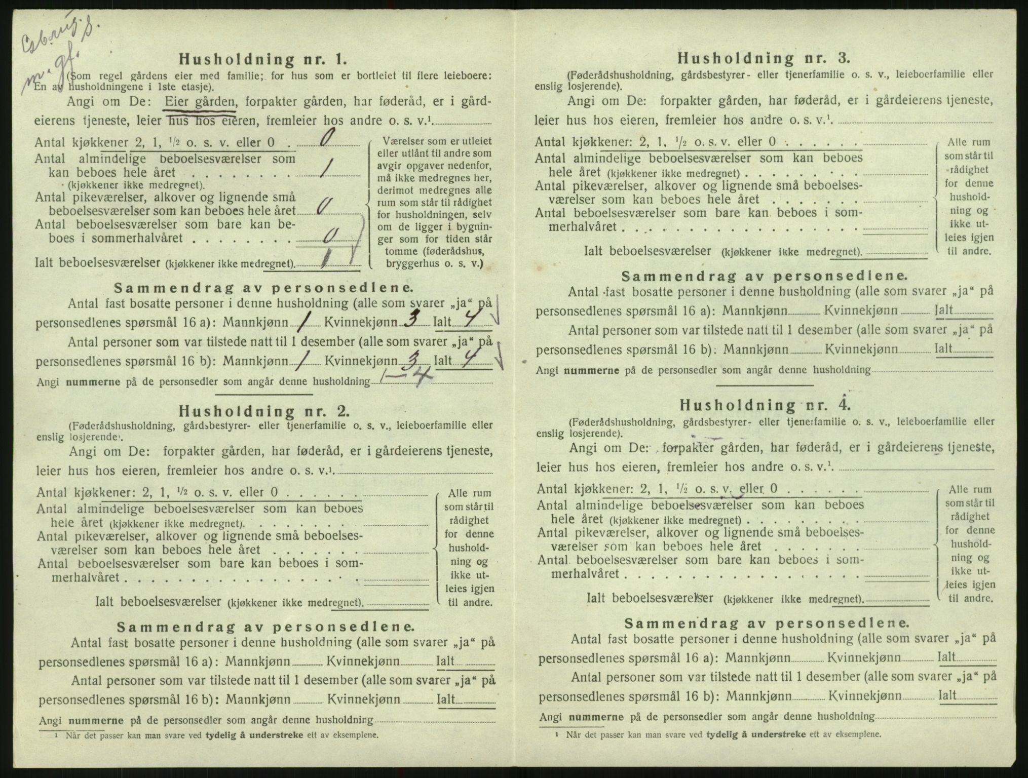 SAK, 1920 census for Bykle, 1920, p. 150