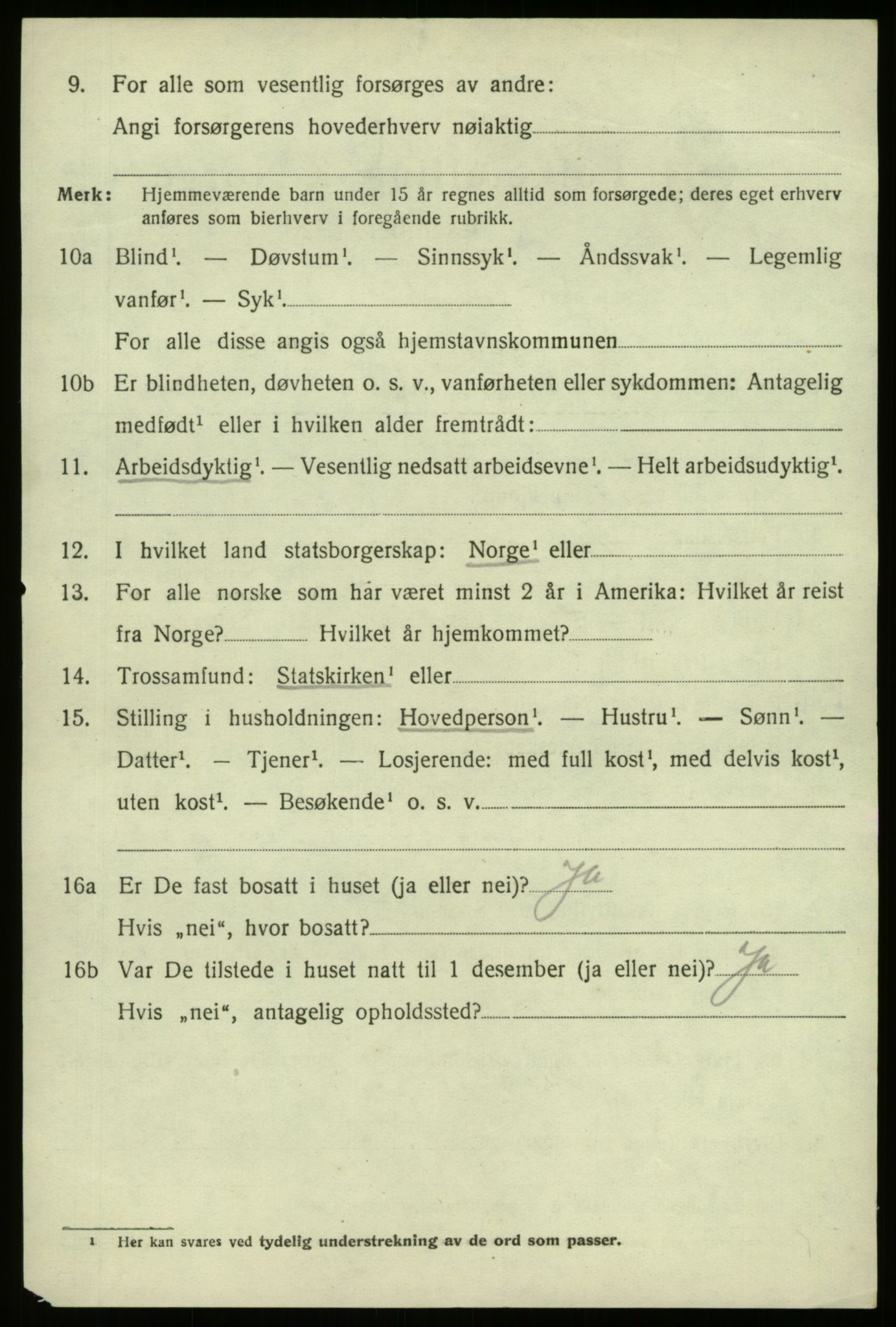 SAB, 1920 census for Selje, 1920, p. 1958