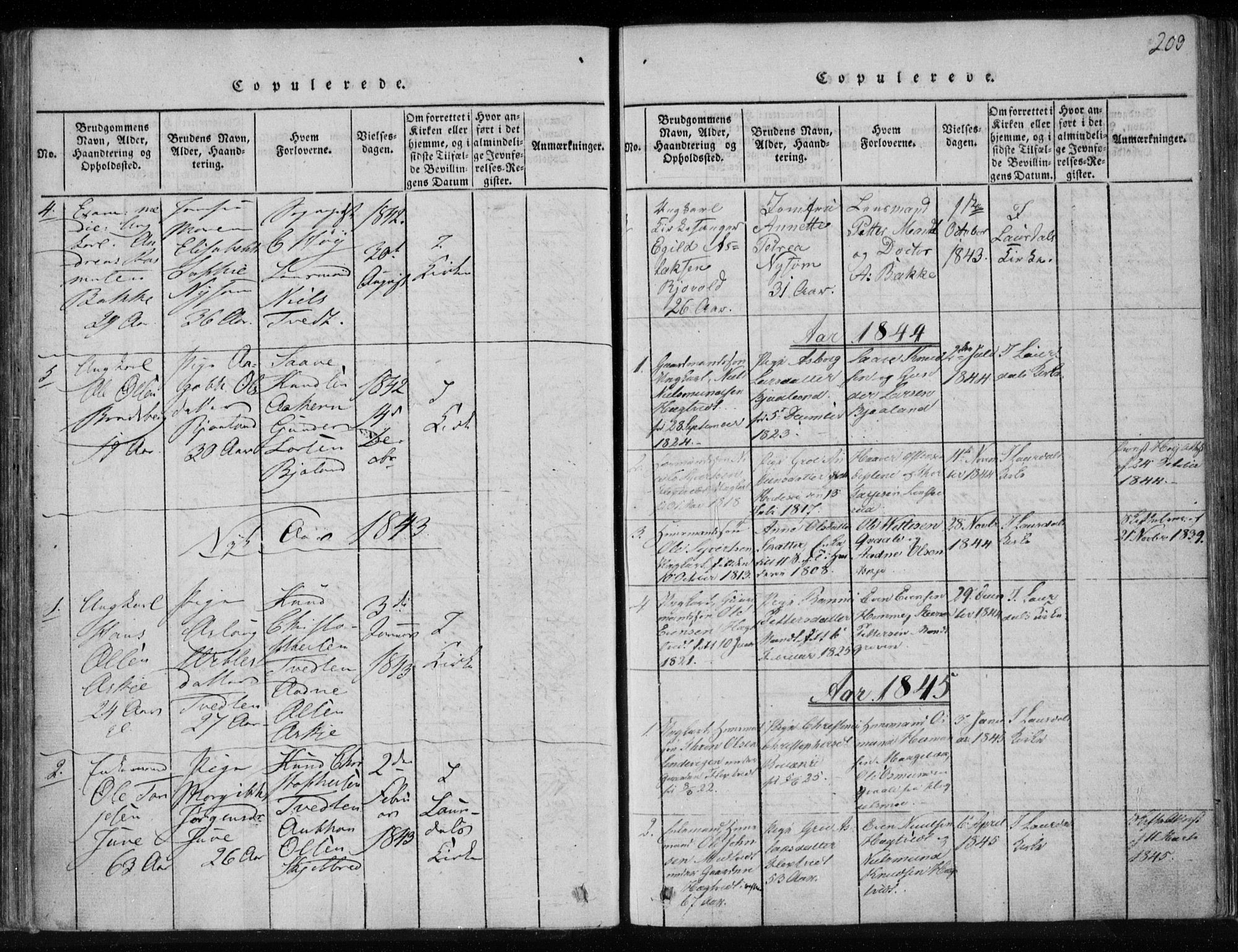 Lårdal kirkebøker, SAKO/A-284/F/Fa/L0005: Parish register (official) no. I 5, 1815-1860, p. 203