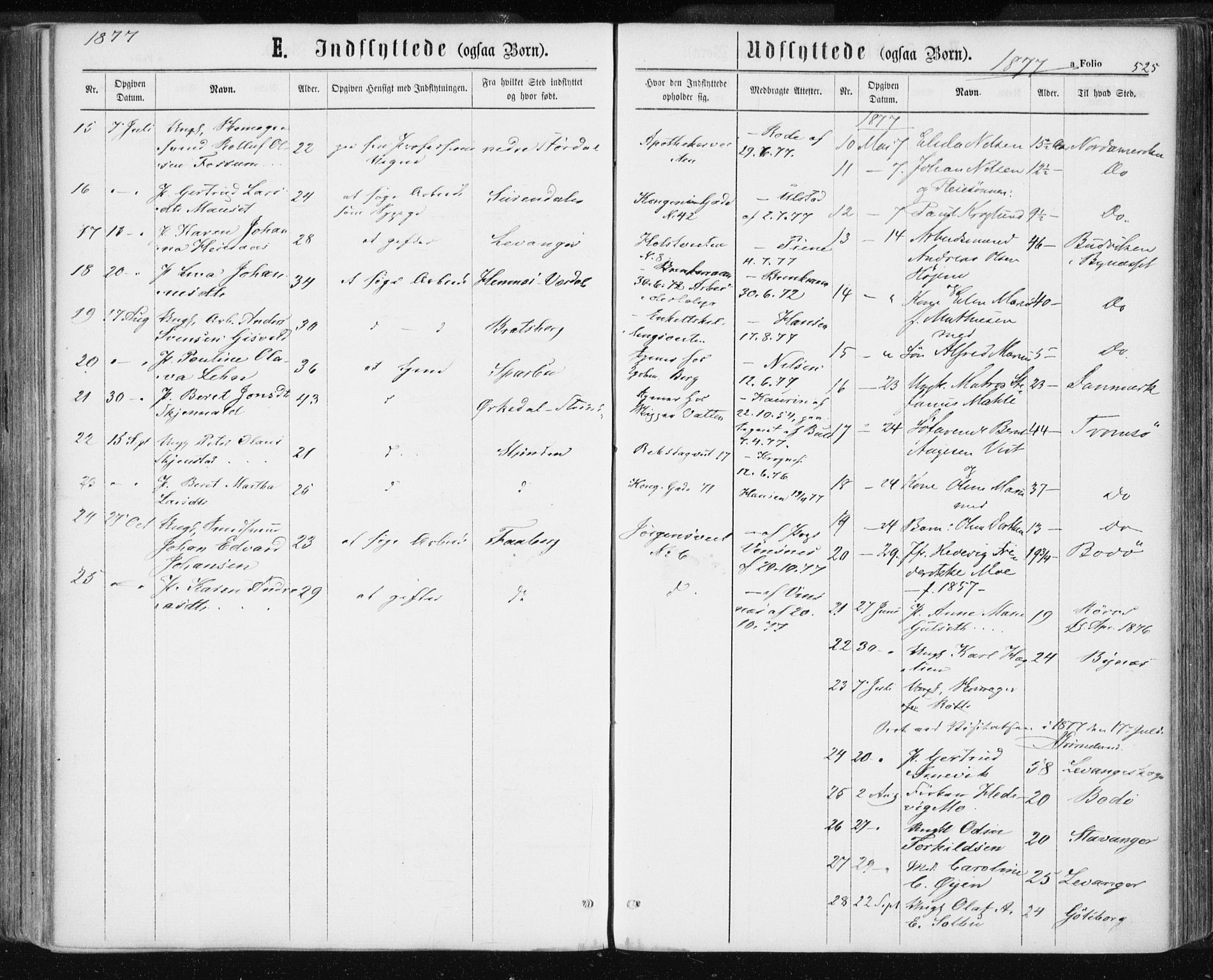 Ministerialprotokoller, klokkerbøker og fødselsregistre - Sør-Trøndelag, AV/SAT-A-1456/601/L0055: Parish register (official) no. 601A23, 1866-1877, p. 525