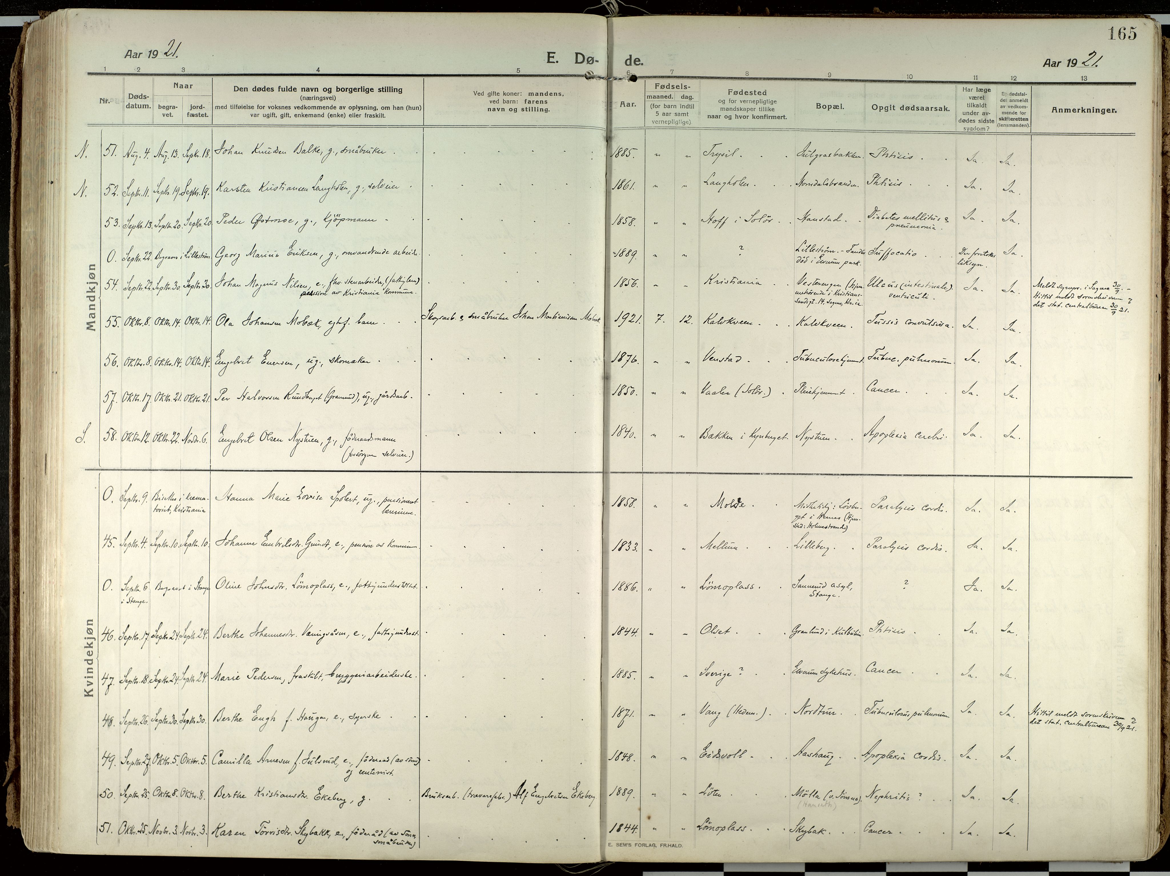 Elverum prestekontor, SAH/PREST-044/H/Ha/Haa/L0021: Parish register (official) no. 21, 1913-1928, p. 165