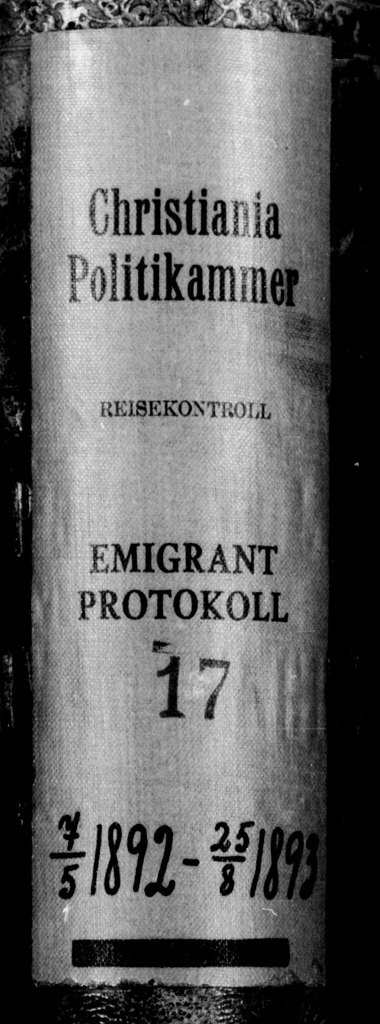 Oslo politidistrikt, AV/SAO-A-10085/E/Ee/Eef/L0017: Emigrantprotokoll, 1892-1893