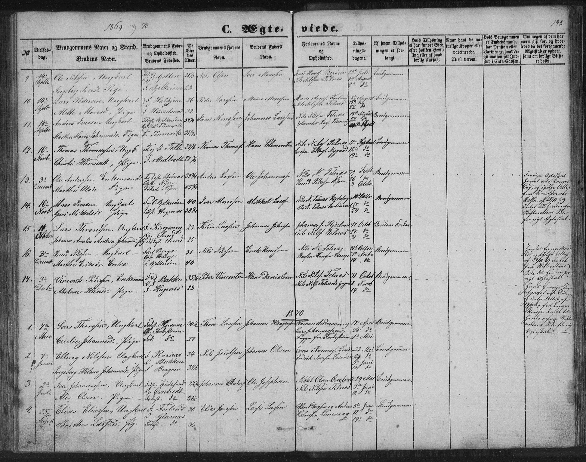 Sund sokneprestembete, AV/SAB-A-99930: Parish register (copy) no. B 1, 1852-1873, p. 132