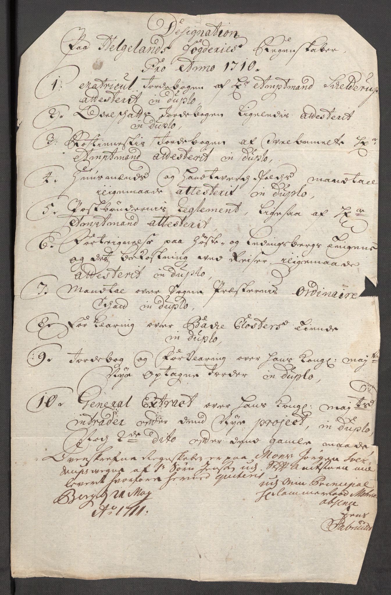 Rentekammeret inntil 1814, Reviderte regnskaper, Fogderegnskap, AV/RA-EA-4092/R65/L4511: Fogderegnskap Helgeland, 1710-1711, p. 212