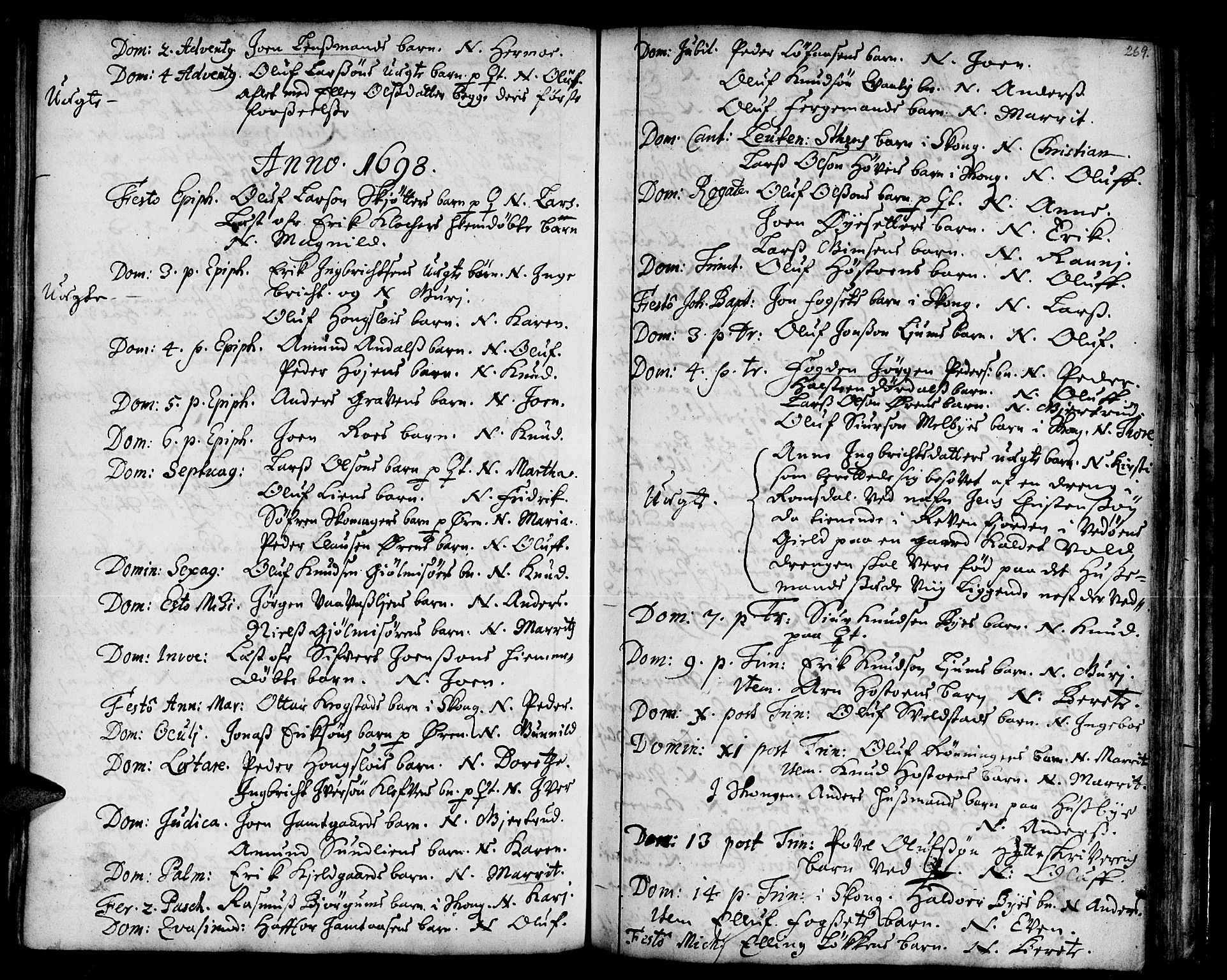 Ministerialprotokoller, klokkerbøker og fødselsregistre - Sør-Trøndelag, SAT/A-1456/668/L0801: Parish register (official) no. 668A01, 1695-1716, p. 268-269